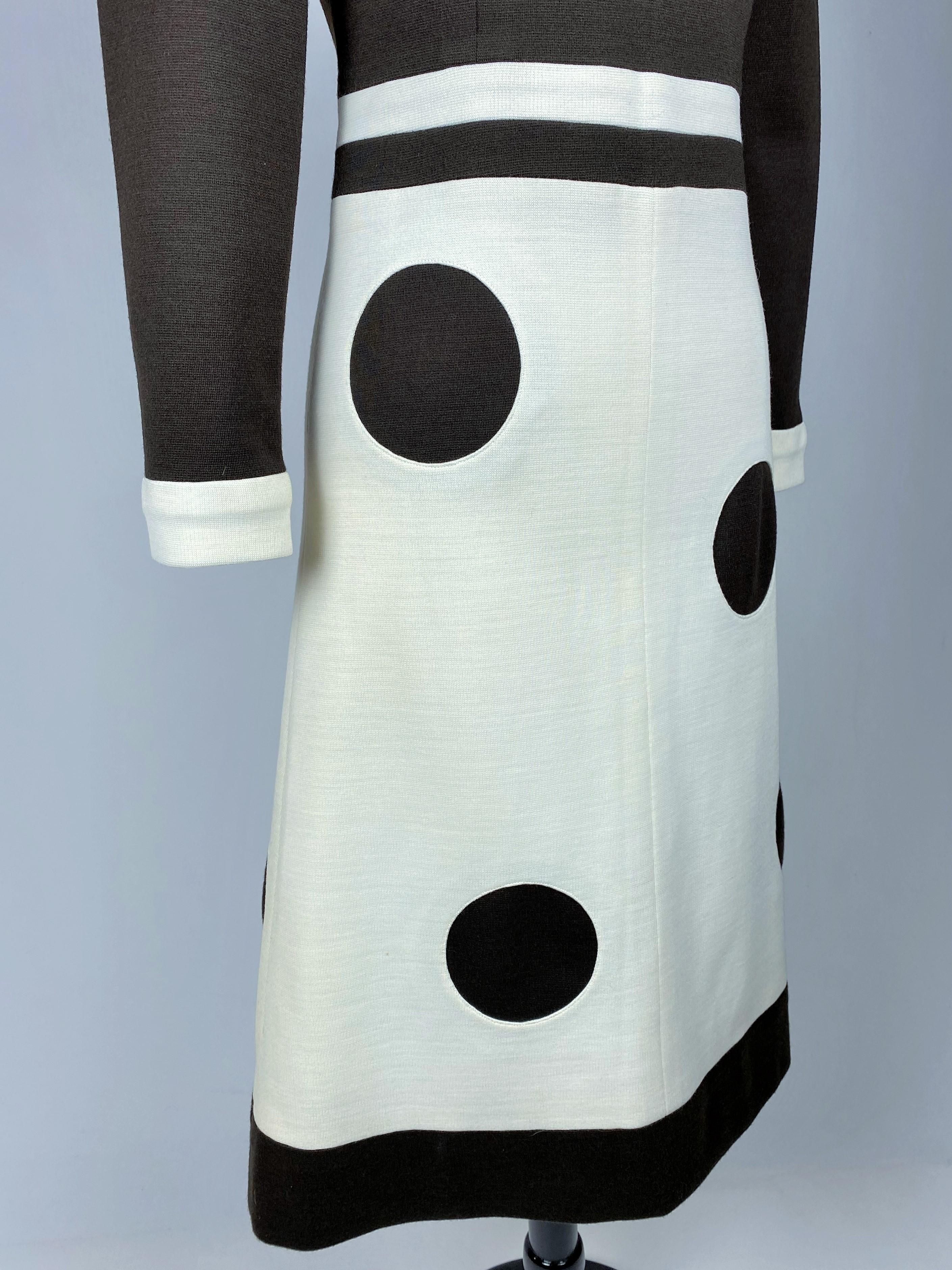 De las mujeres Vestido de punto francés de la Era Espacial al estilo de Pierre Cardin Circa 1975 en venta