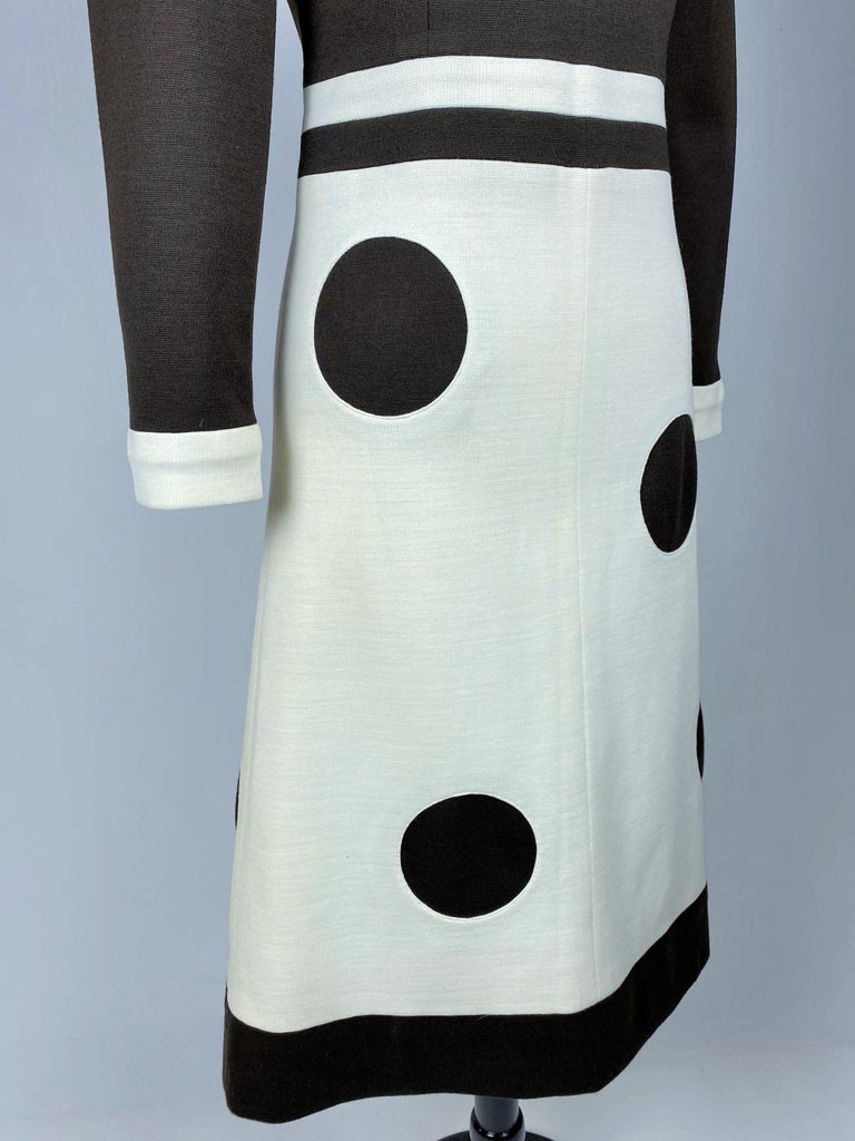 Robe Pierre Cardin En Jersey - Modèle Numéroté Prototype, Taille 38 Couleur Ivoire