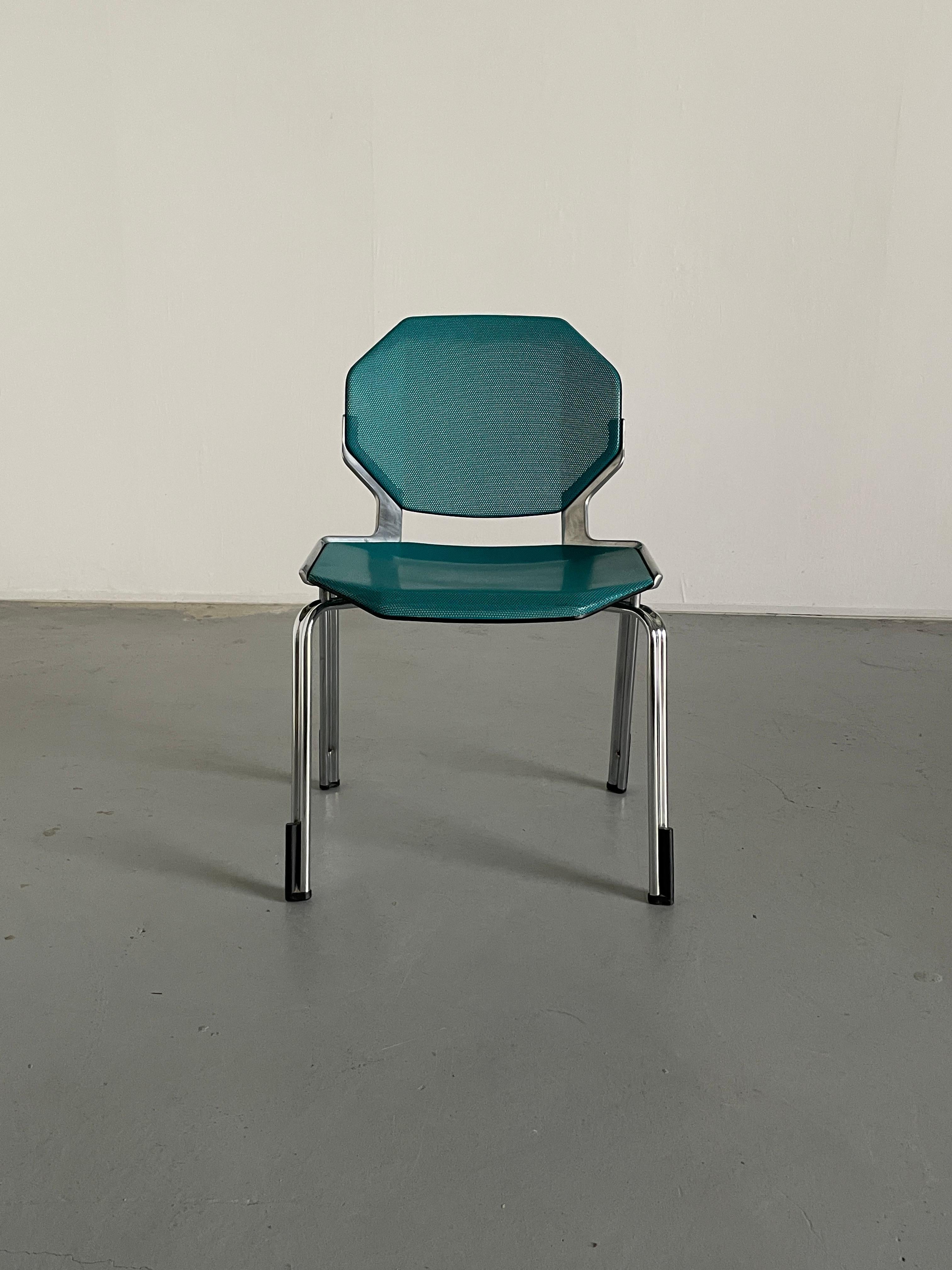 Late 20th Century Space Age Futuristic Octagonal Stackable Dining Chairs by Fröscher Sitform, 90s For Sale