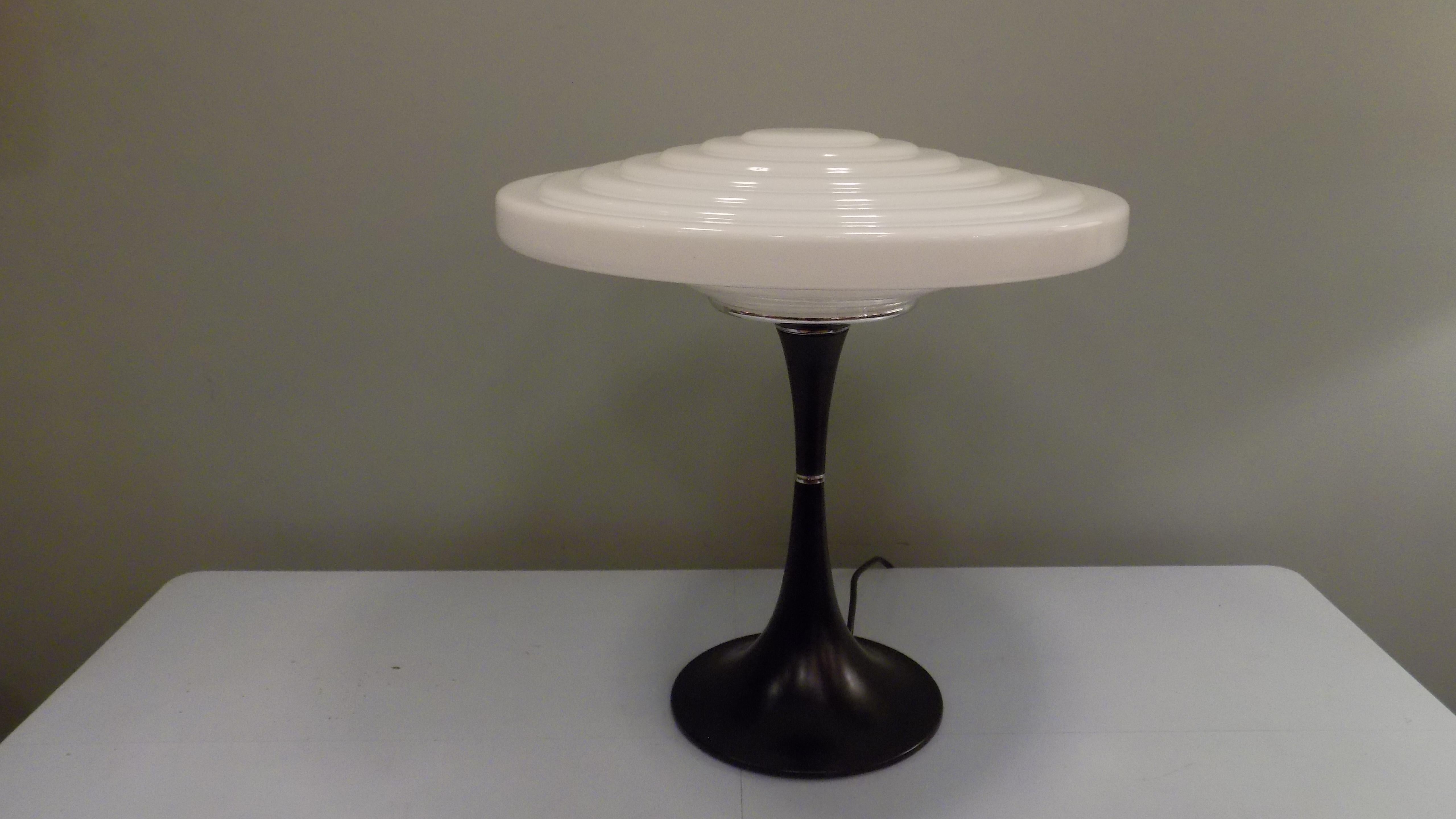 Space Age Gaivota Opaline Glass Table Lamp, 1970s 4
