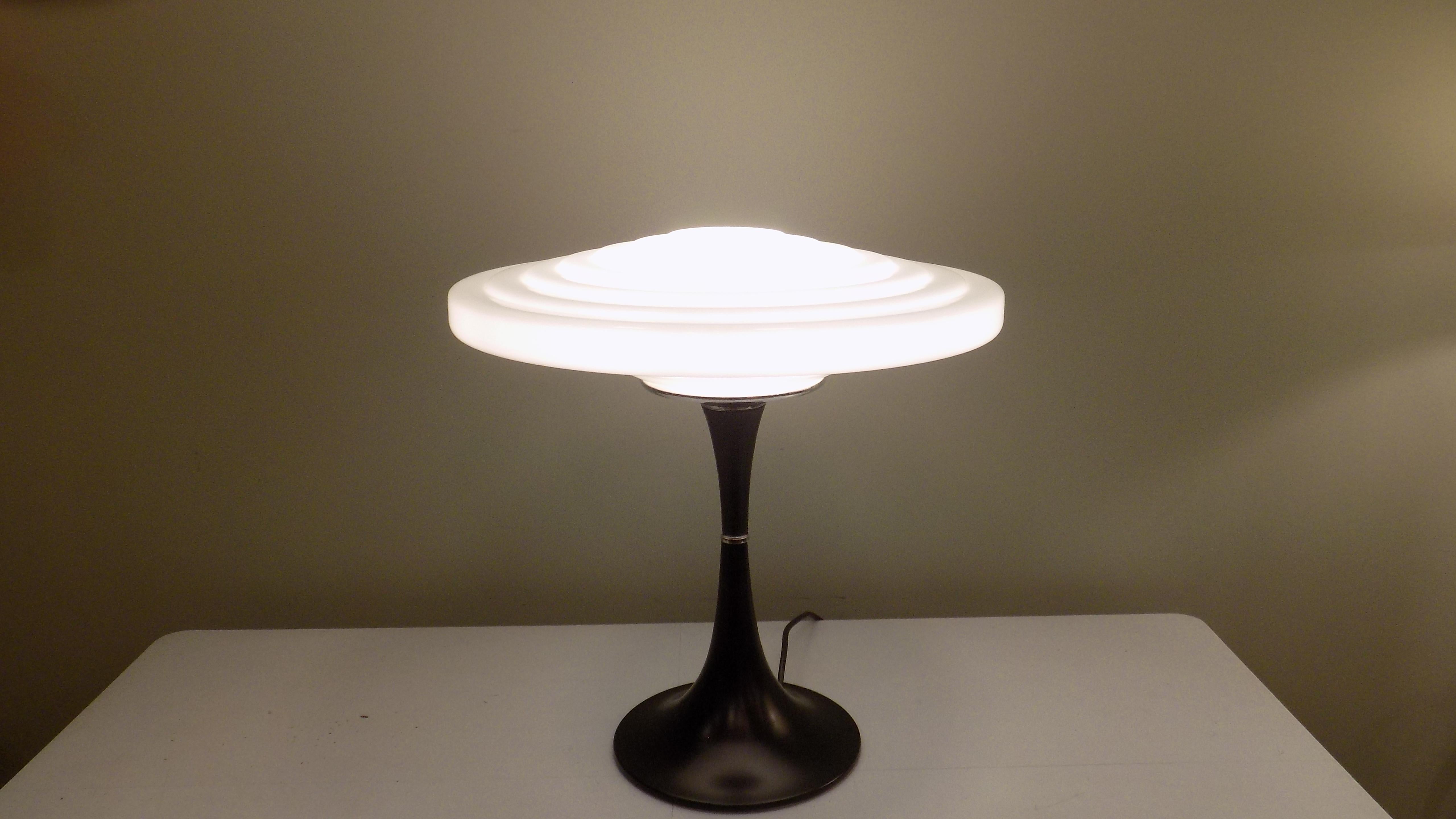 Space Age Gaivota Opaline Glass Table Lamp, 1970s 1