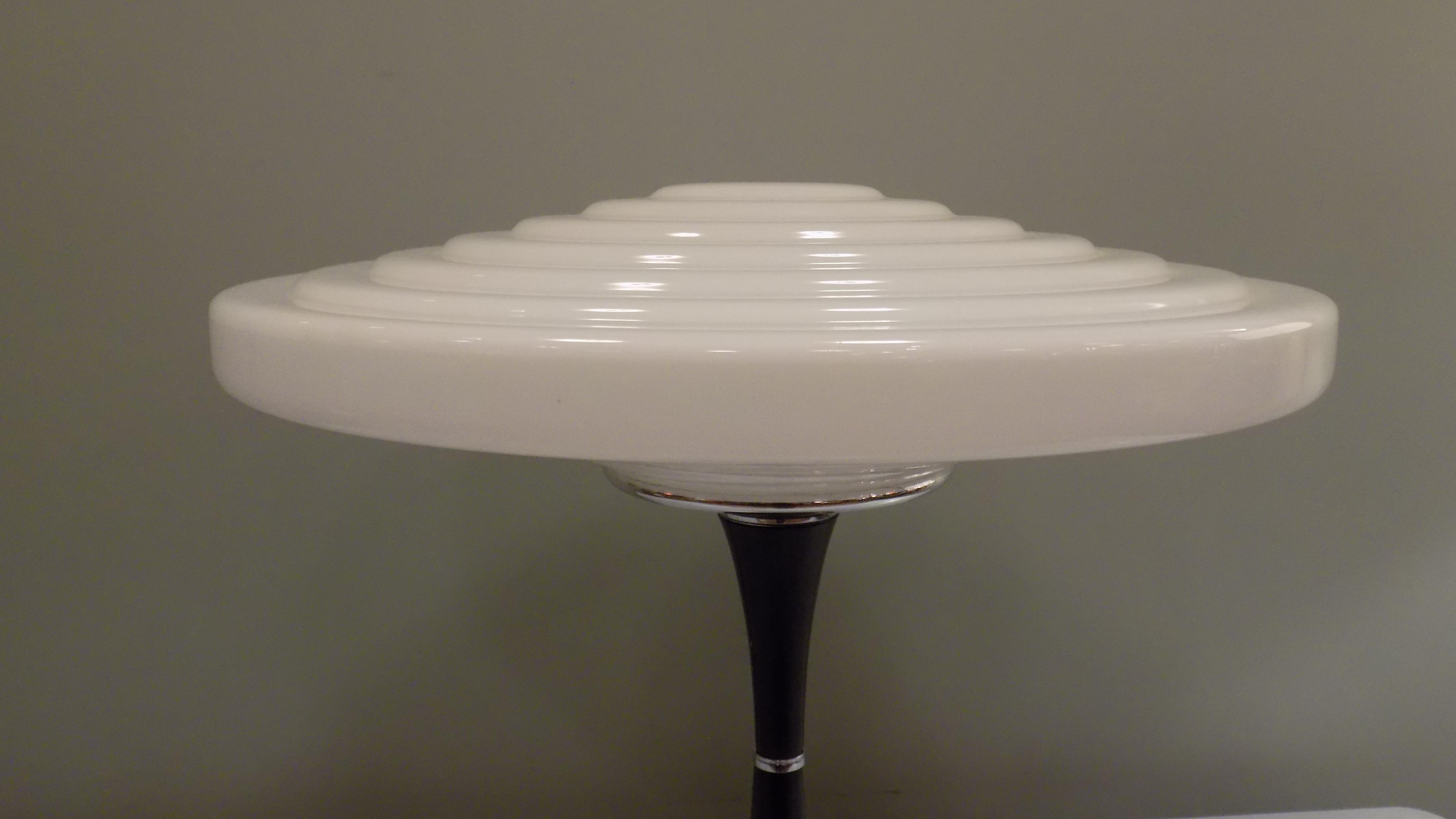 Space Age Gaivota Opaline Glass Table Lamp, 1970s 3
