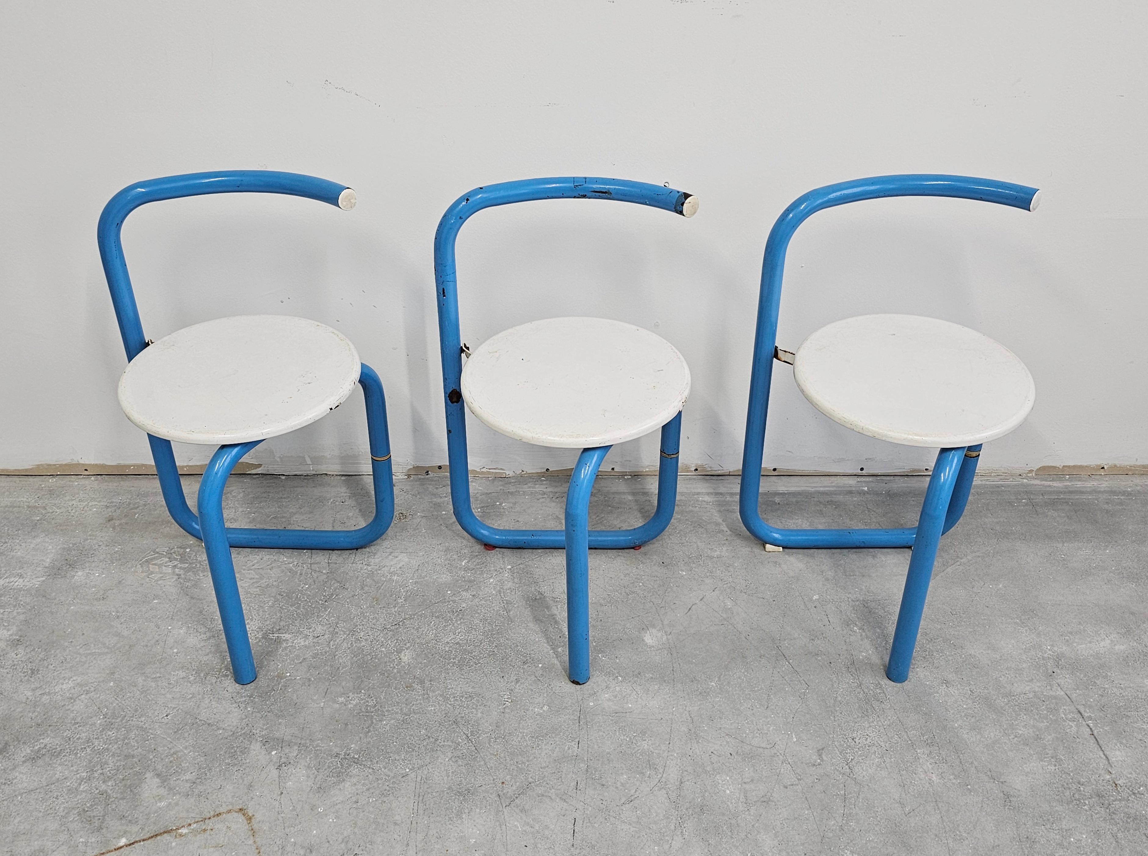 Metal Space Age Garden, Patio or Dining Room Set of a Table and Three Chairs For Sale
