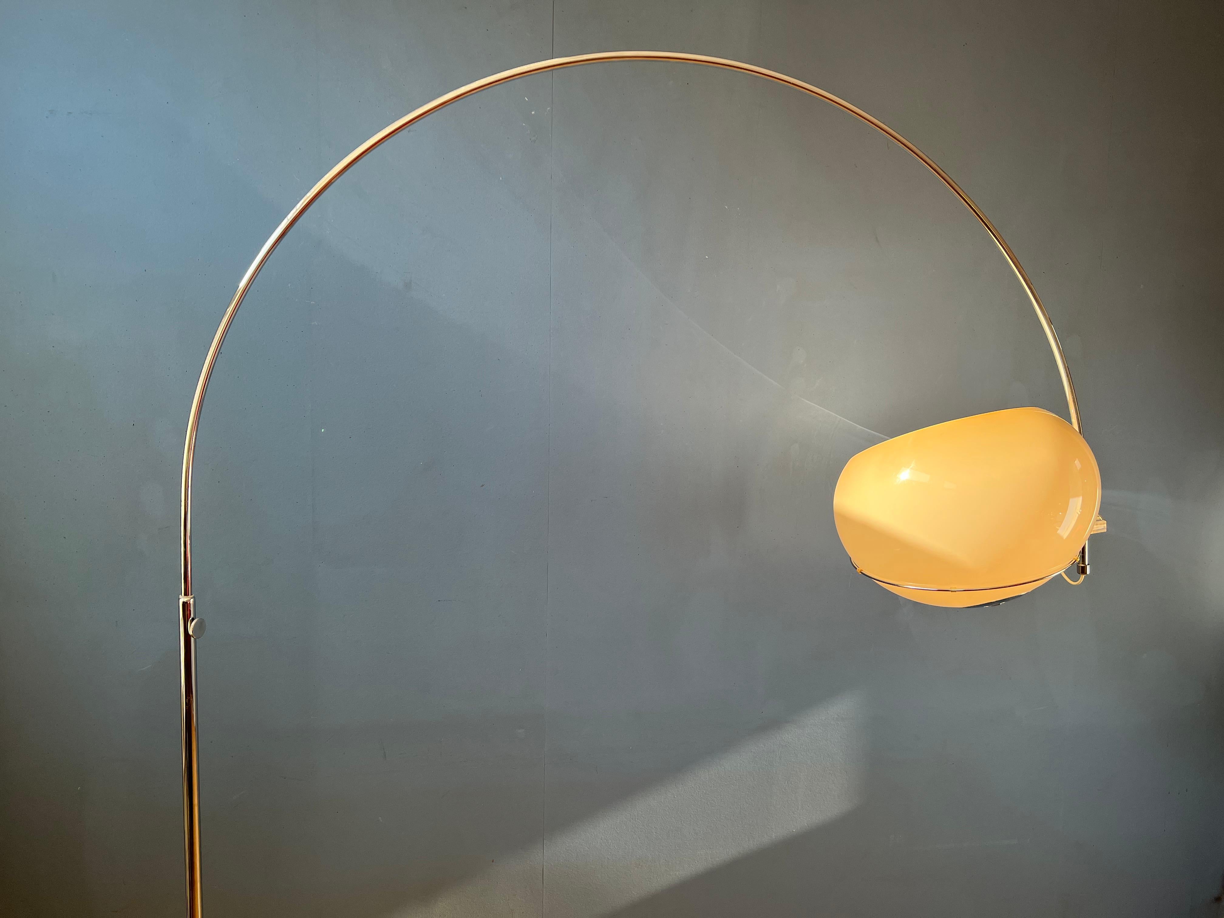Late 20th Century Space Age GEPO Arc Floor Lamp in Style of Guzzini / Goffredo Reggiani
