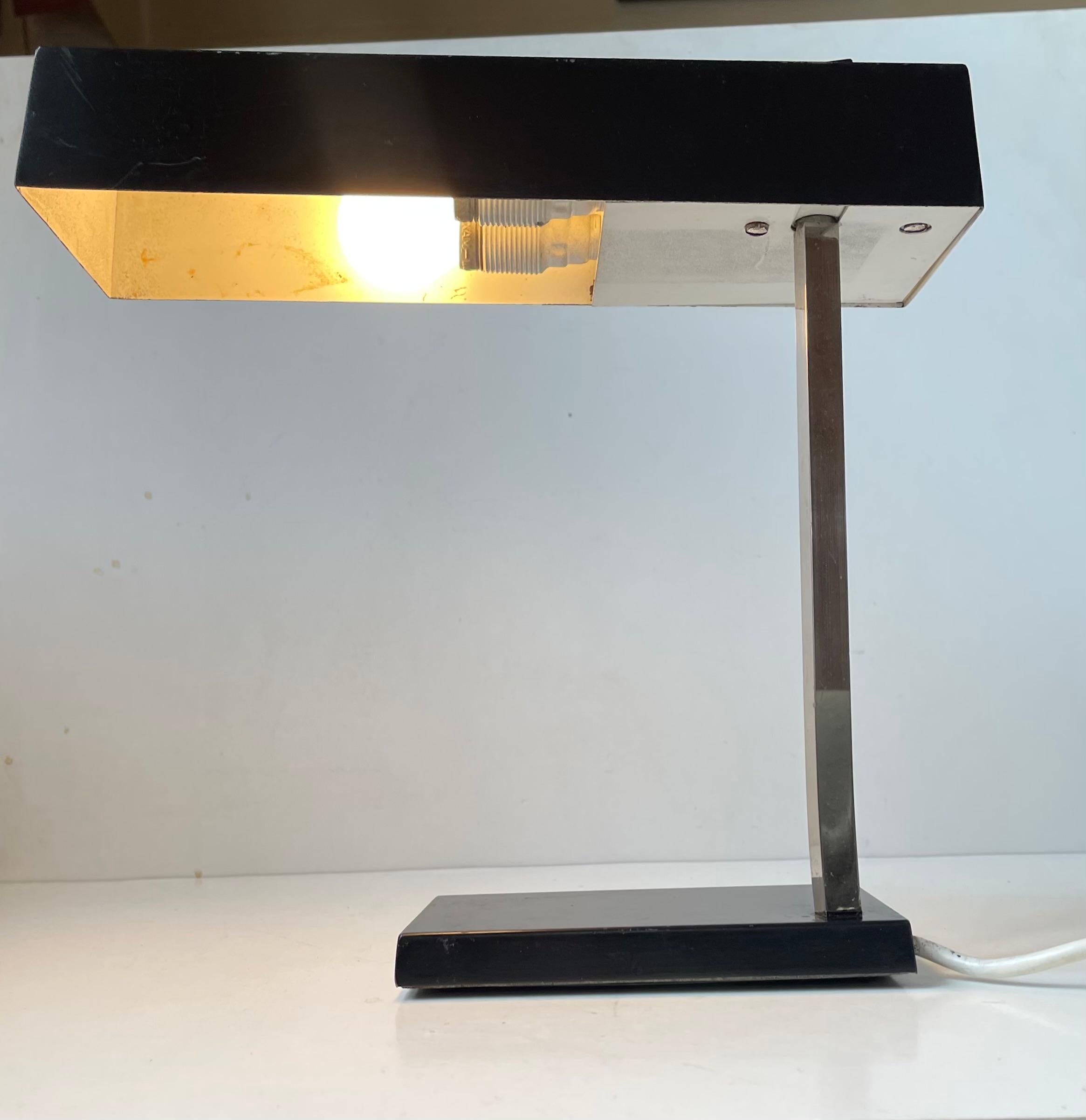 Space Age German Minimalist Black Table Lamp by Hillebrand Leuchten, 1960s For Sale 4