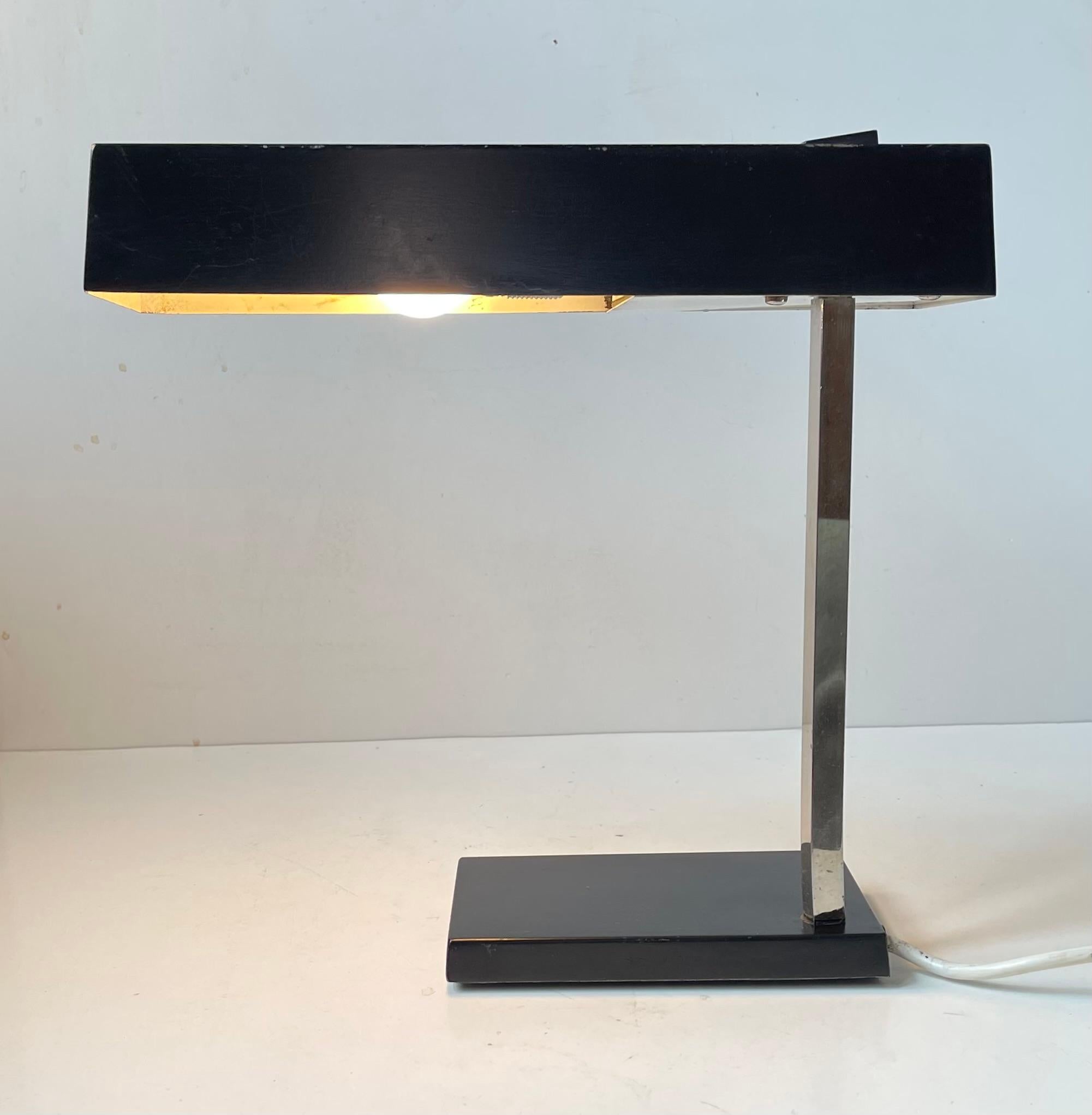 Space Age German Minimalist Black Table Lamp by Hillebrand Leuchten, 1960s For Sale 3