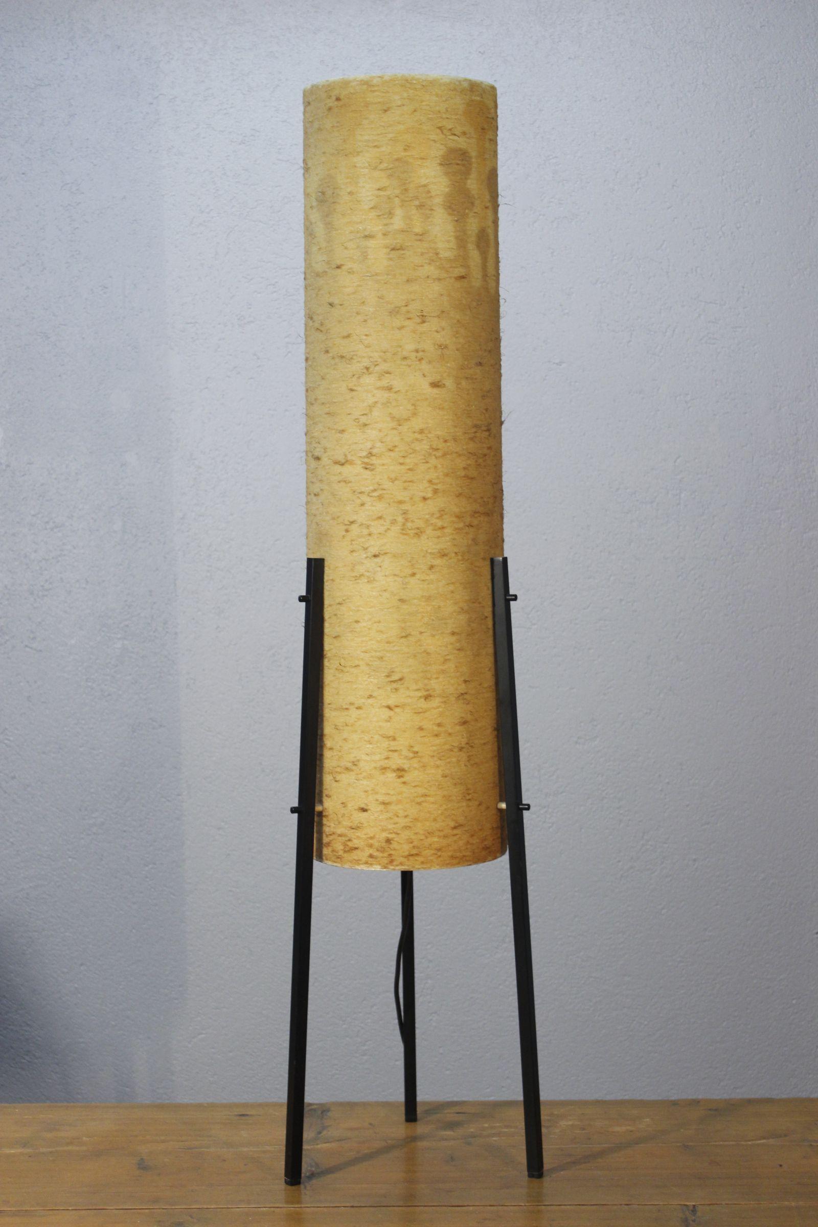 Metal Space-Age German Tripod rocket floor lamp in resin & metal, 1960s For Sale