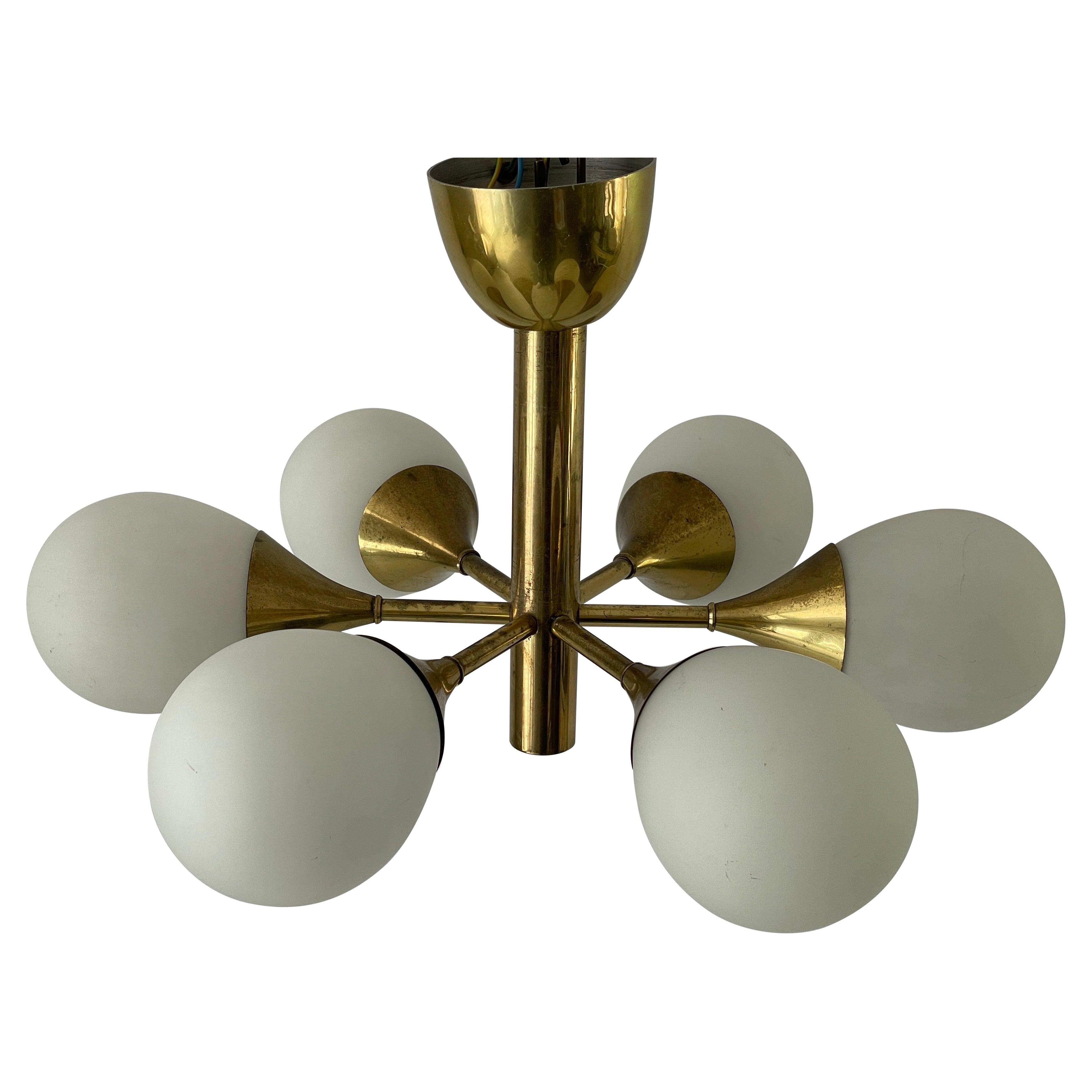 Lustre à 6 branches de Kaiser Leuchten, 1970, Allemagne en vente