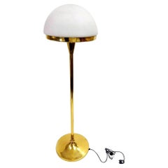 Space age Glass and Brass Floor Lamp, 1974's