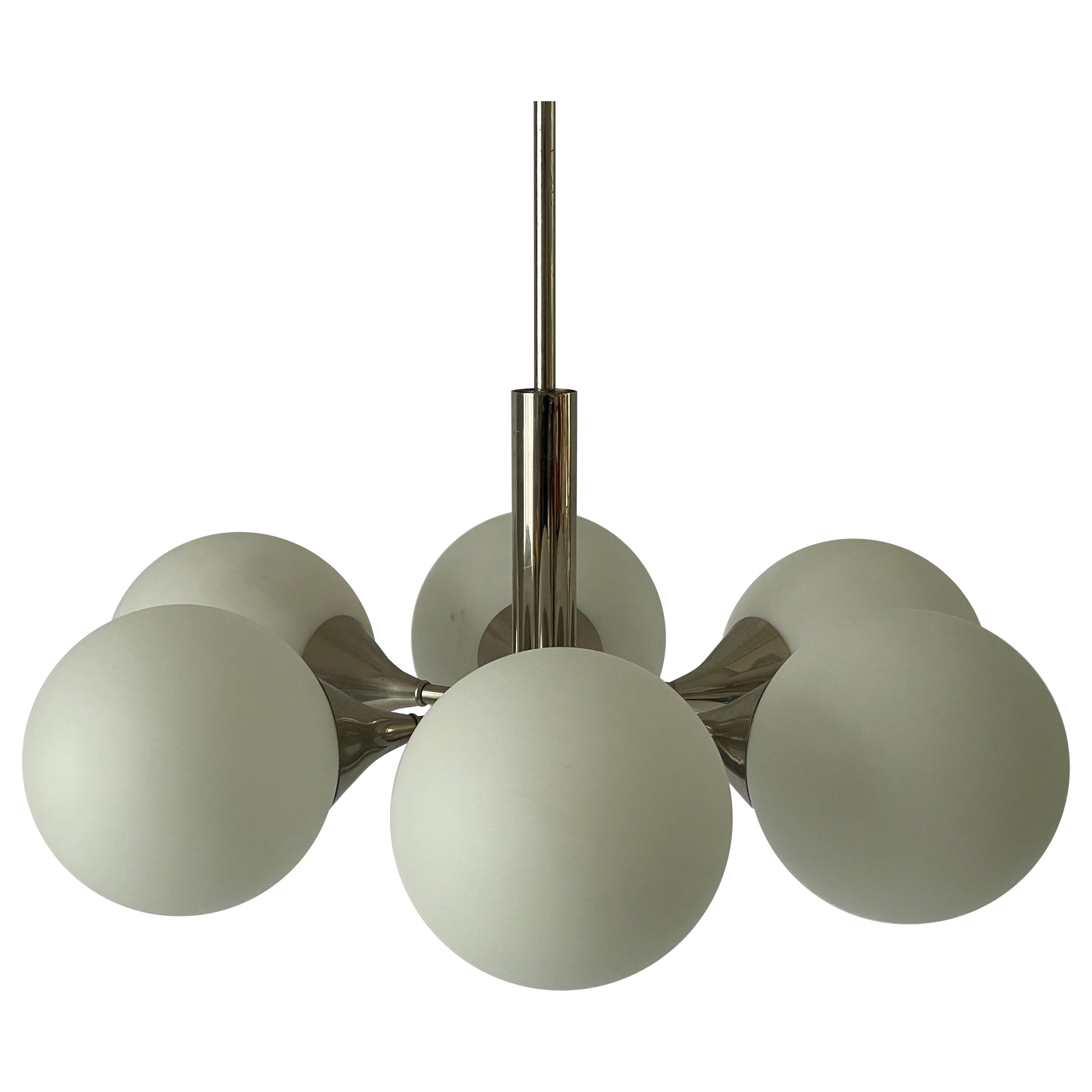 Lustre à 6 branches de Kaiser Leuchten, 1970, Allemagne
