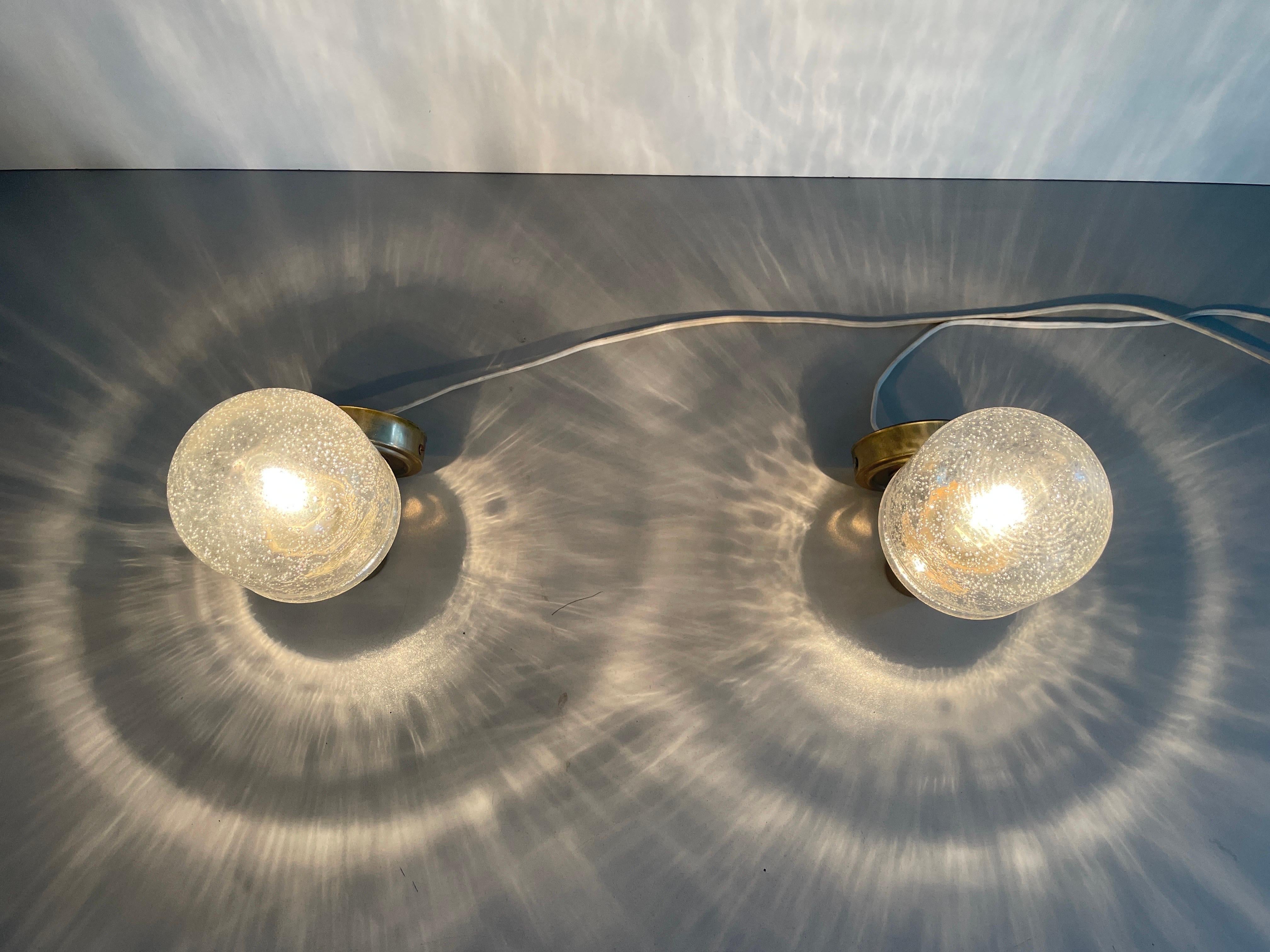 Paire d'appliques en verre et métal de Space AGE par N Leuchten, années 1960, Allemagne en vente 7