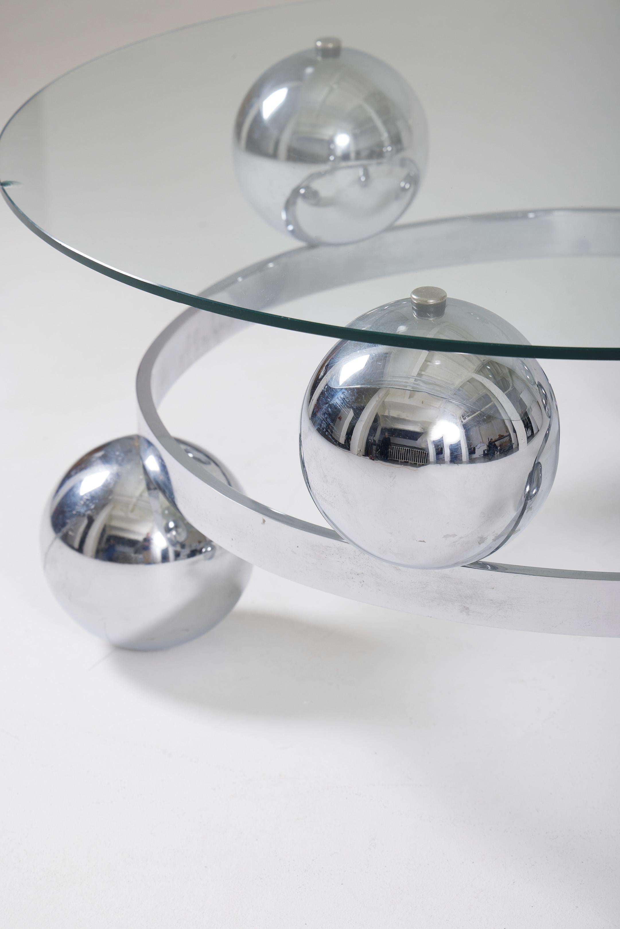 Space Age glass coffee table 1