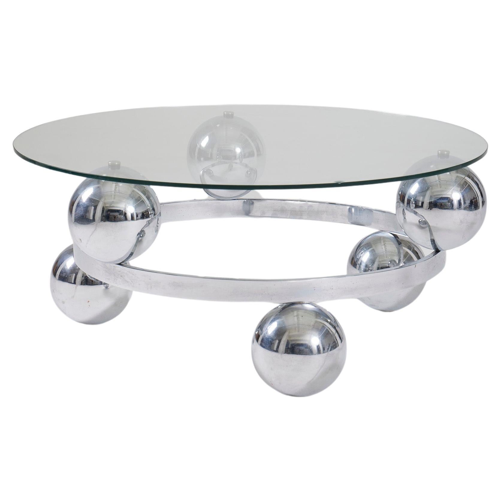 Space Age glass coffee table