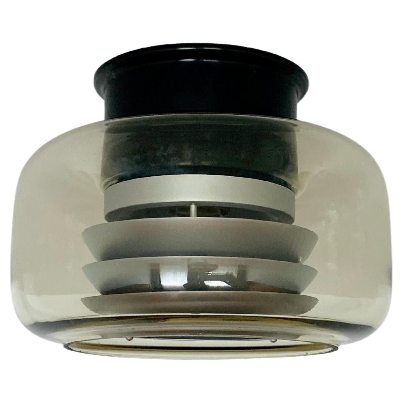 Space Age Glass Flush Lamp by Erco For Sale