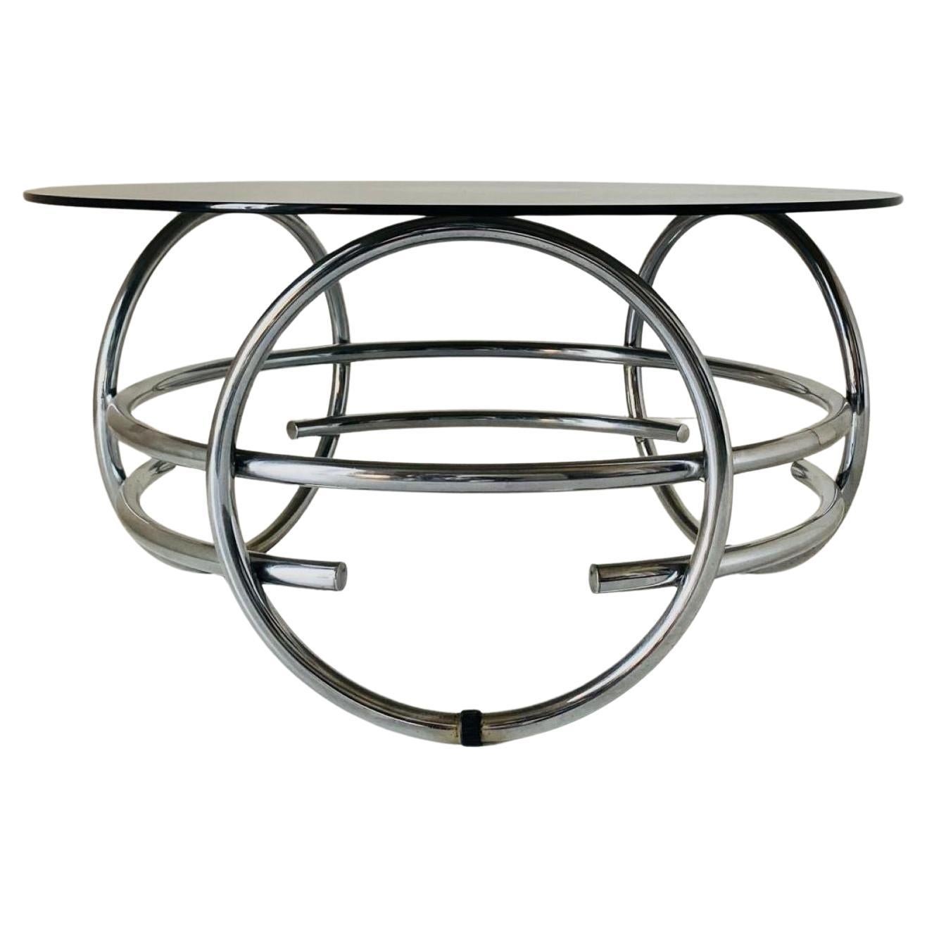 Runder Couchtisch aus Space Age Glas, Italien 1970er