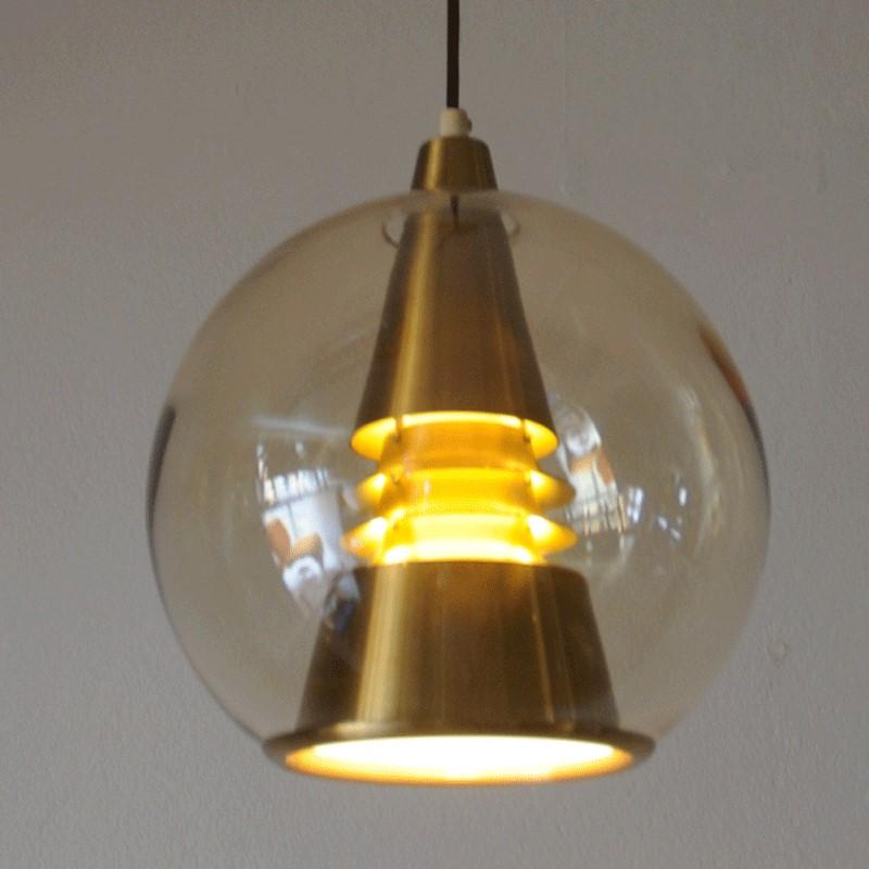 Mid-20th Century Space Age Globe Ceiling Lamp by T. Røste & Co. Norway 1960s, Norway
