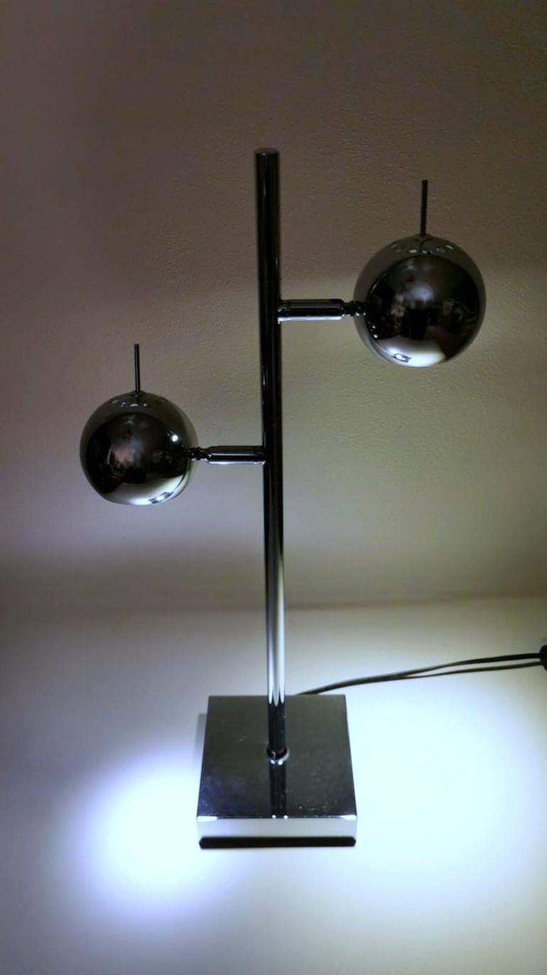 Space Age Goffredo Reggiani Style Italian Table Lamp In Chromed Metal 3