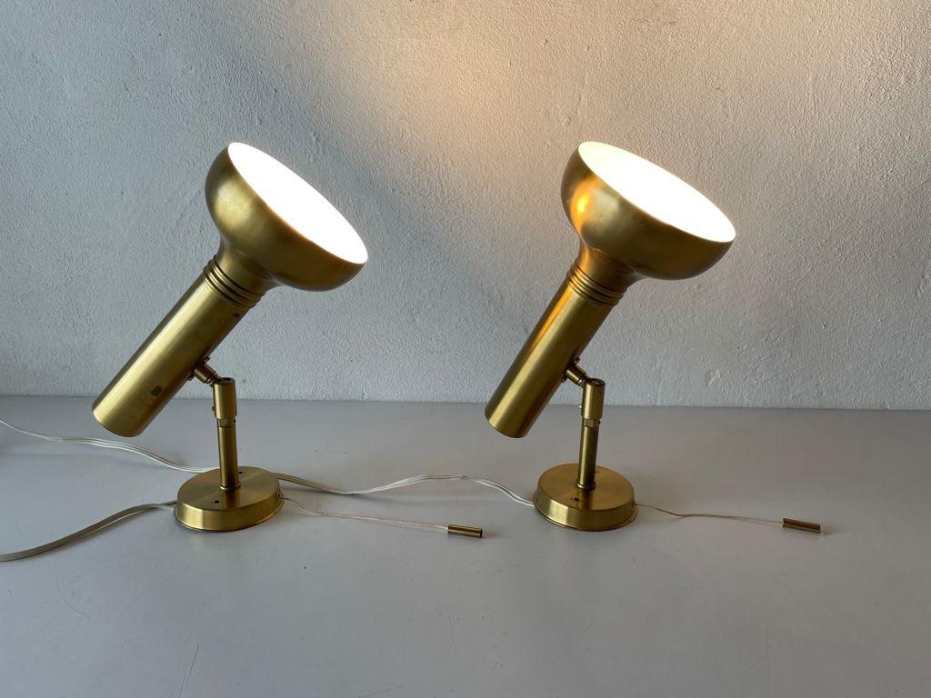Space Age Gold Metal Pair of Sconces by Cosack, 1970s, Germany For Sale 9