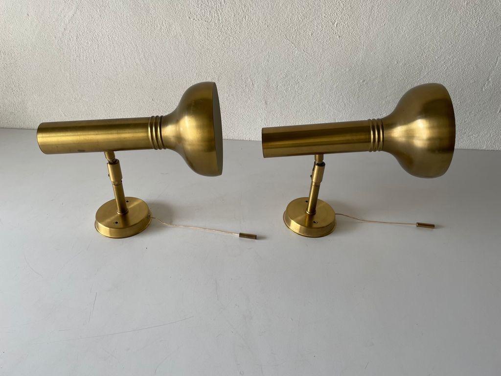 Space Age Gold Metal Pair of Sconces by Cosack, 1970s, Germany In Good Condition For Sale In Hagenbach, DE