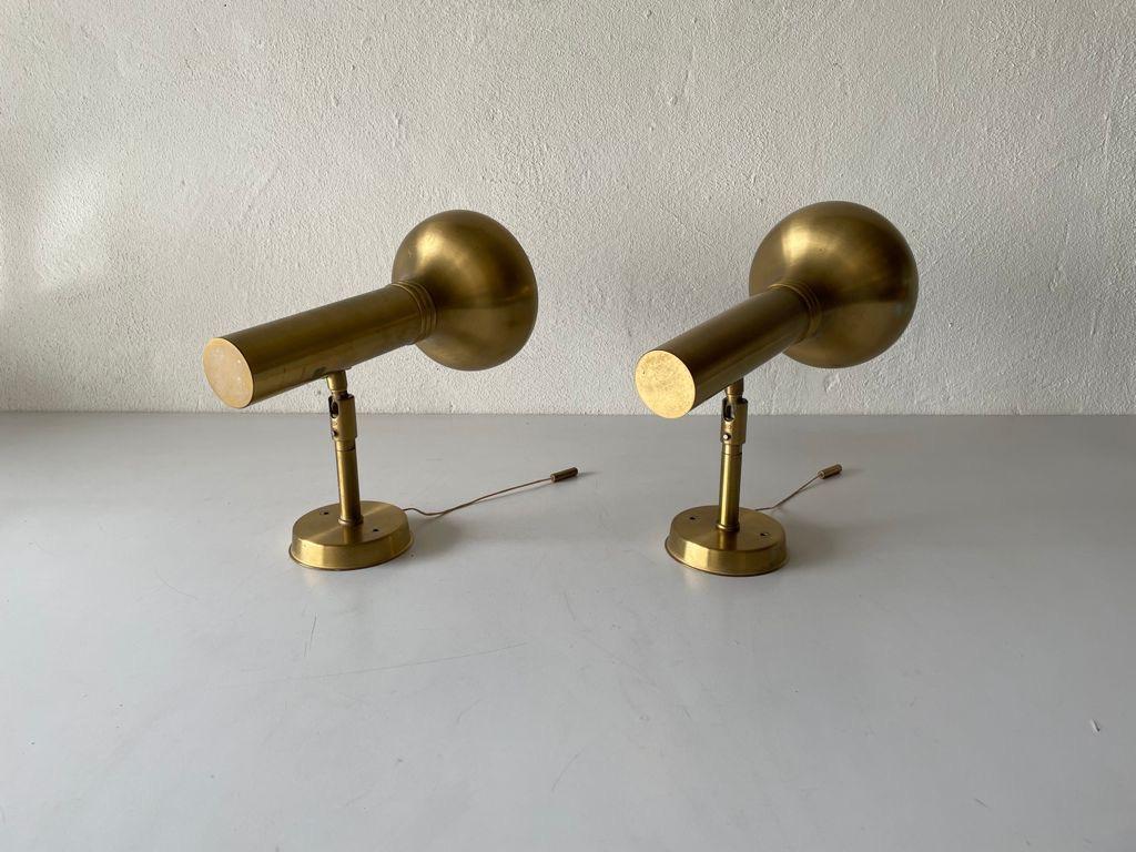 Late 20th Century Space Age Gold Metal Pair of Sconces by Cosack, 1970s, Germany For Sale