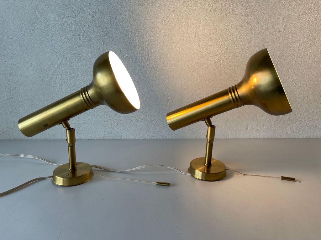 Space Age Gold Metal Pair of Sconces by Cosack, 1970s, Germany For Sale 2