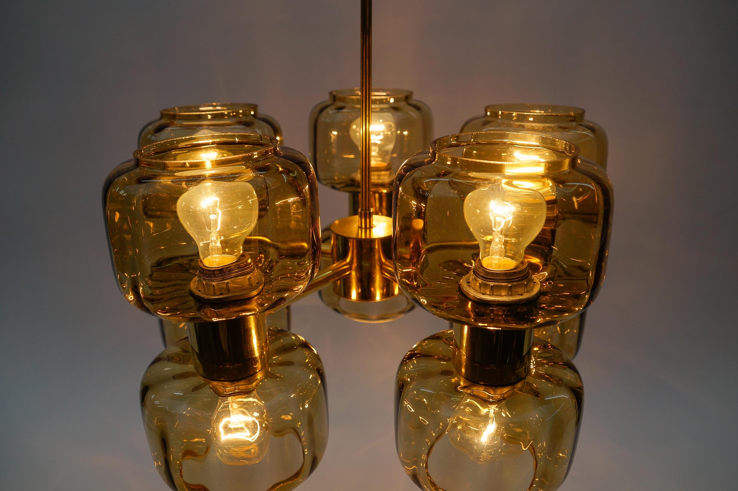 Lampe Spoutnik à 10 lumières de l'ère spatiale dorée, années 1960 en vente 1