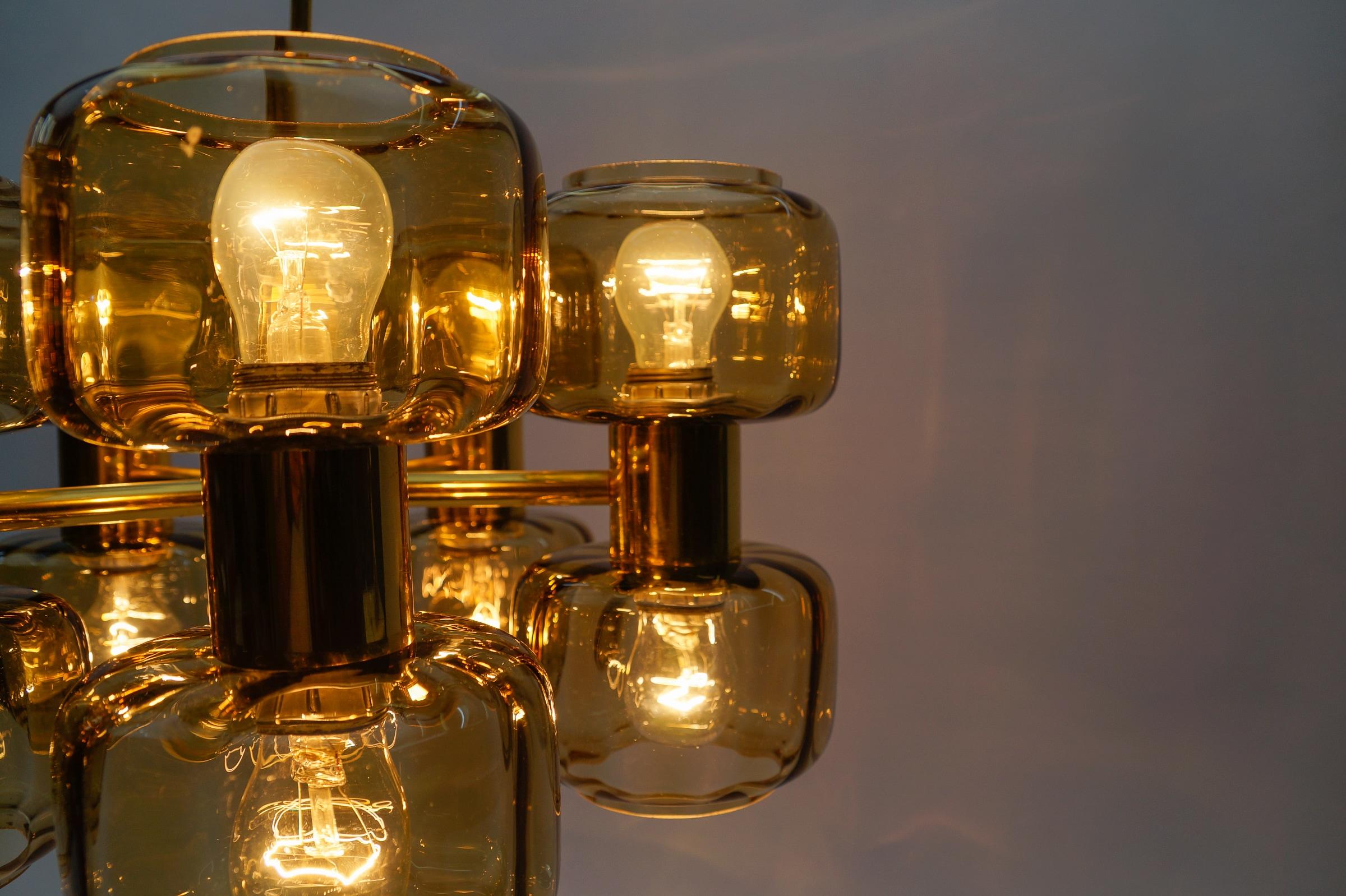 Lampe Spoutnik à 10 lumières de l'ère spatiale dorée, années 1960 en vente 2