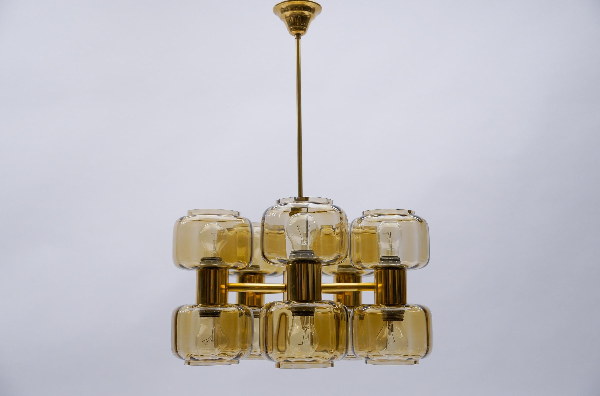 Lampe Spoutnik à 10 lumières de l'ère spatiale dorée, années 1960 en vente 3