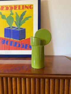 Space age green ceramic vase, Pietro Arosio, Parravicini Italy ca. 1960