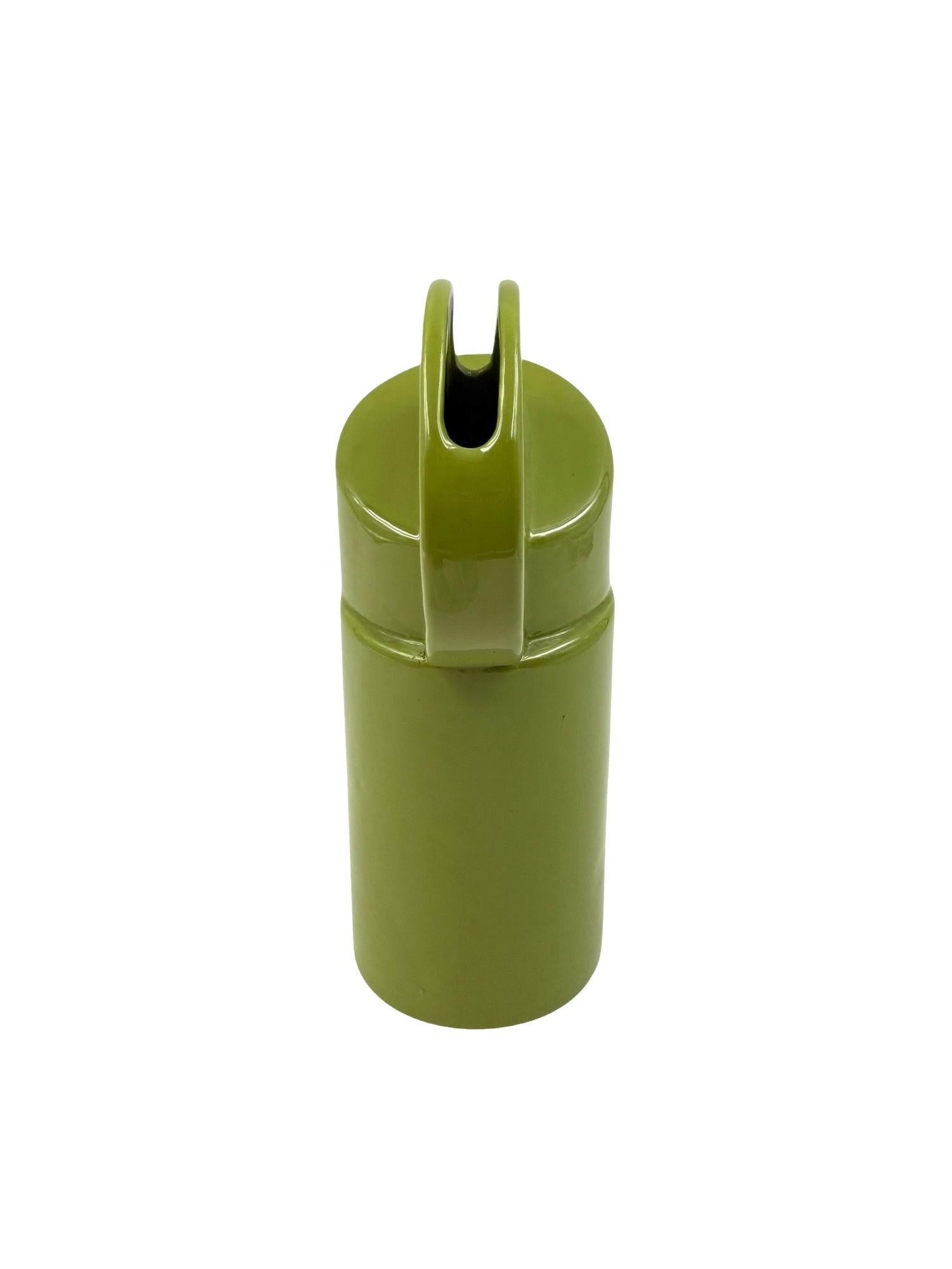 Vase en céramique verte de l'ère spatiale, Pietro Arosio, Parravicini Italie vers 1960 en vente 2