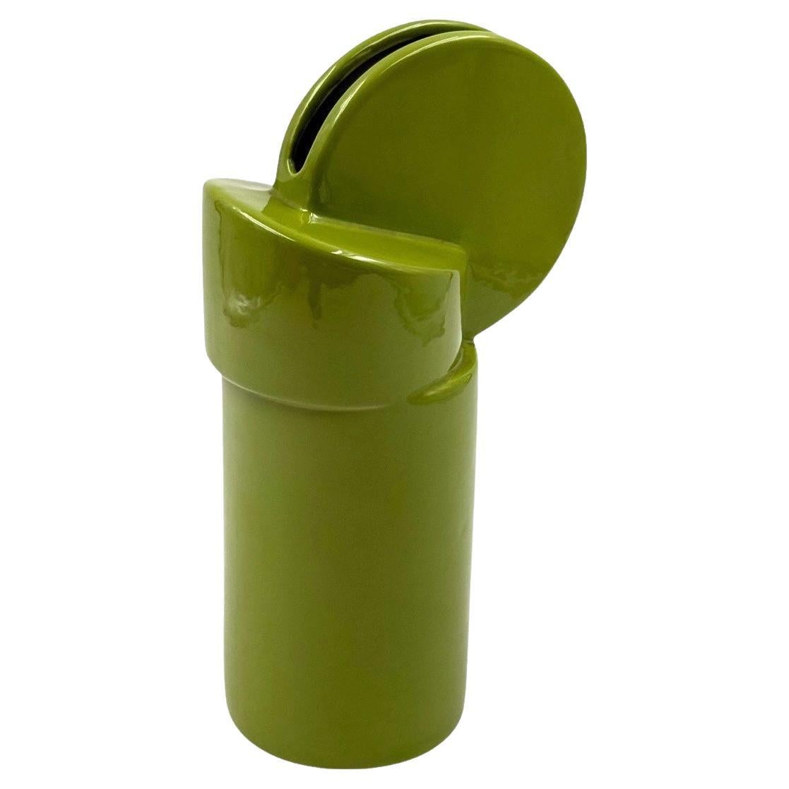 Grüne Keramikvase aus dem Weltraumzeitalter, Pietro Arosio, Parravicini Italien ca. 1960