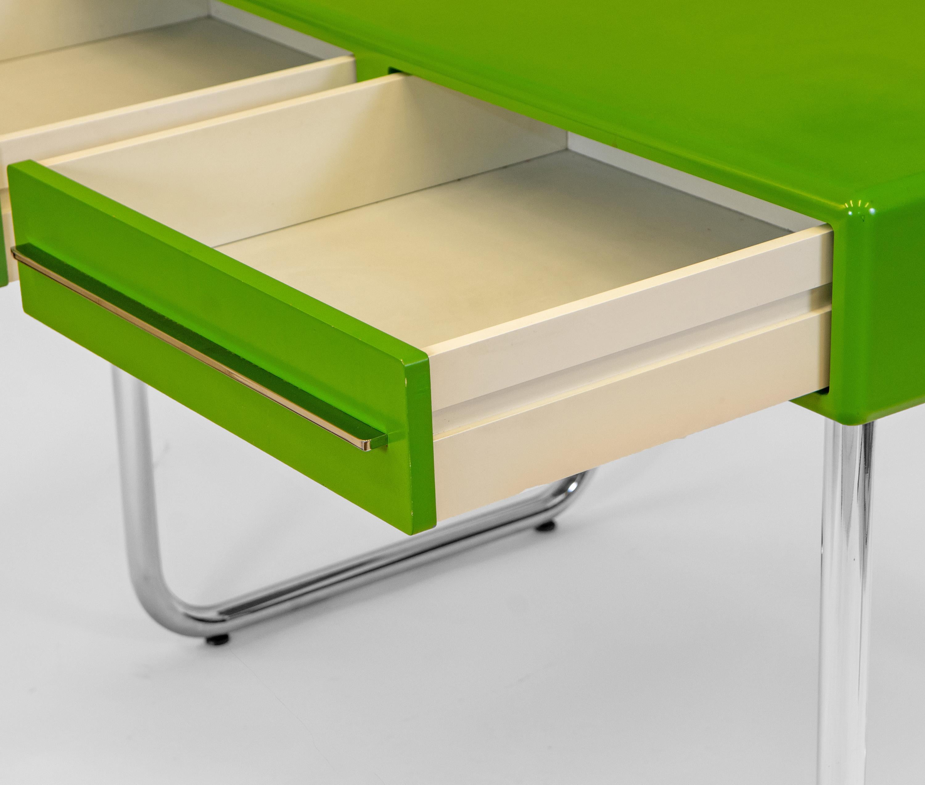 Space Age Green & Chrome Desk Horn Sammlung von Baydur Systems 1970er Jahre 2