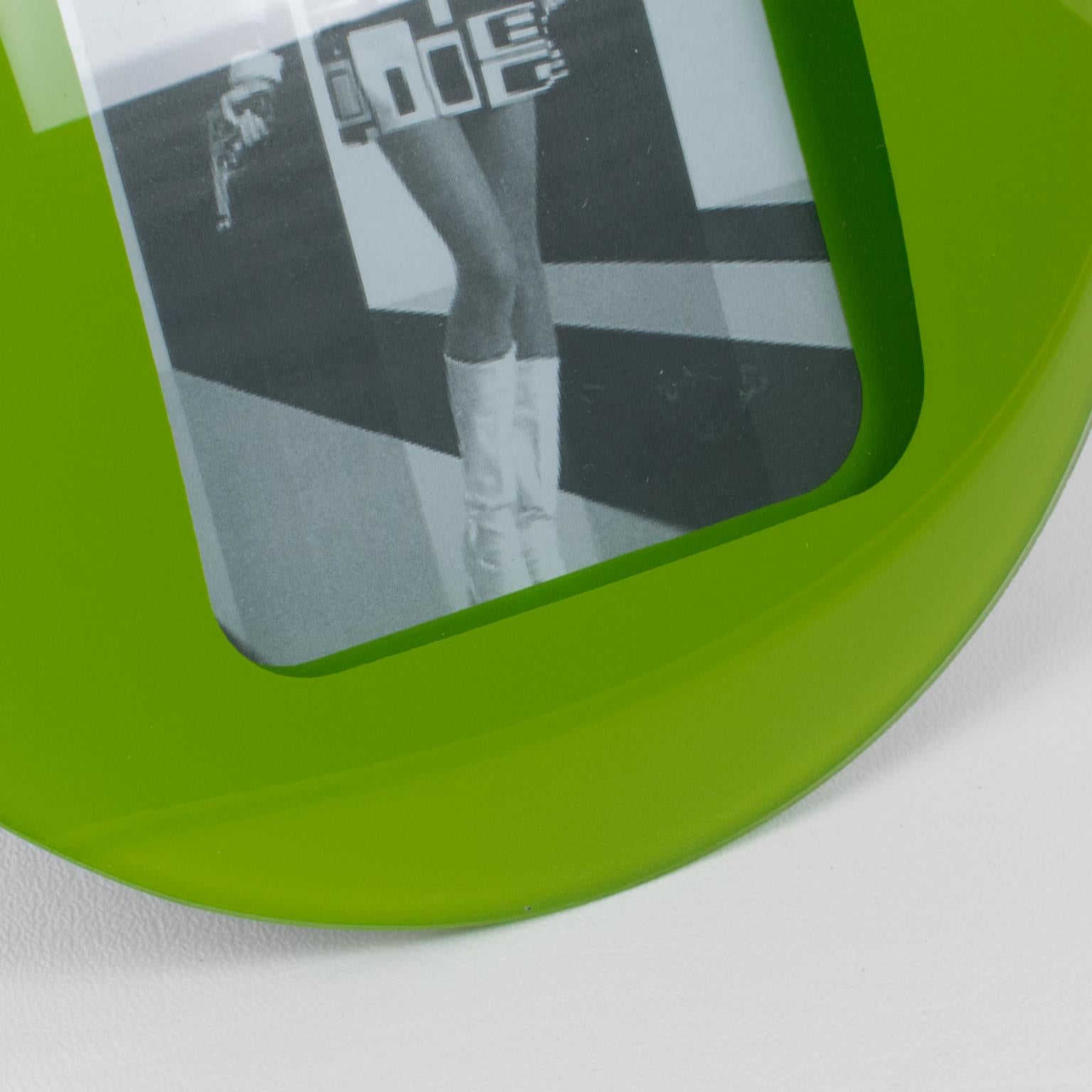 Mid-20th Century Space Age Green Glass Picture Frame