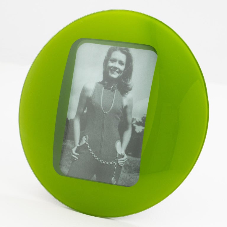 Space Age Green Glass Picture Frame For Sale at 1stDibs