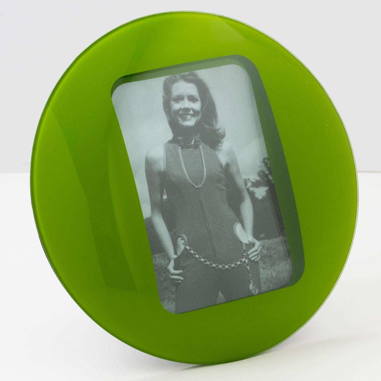 Space Age Green Glass Picture Frame For Sale 1