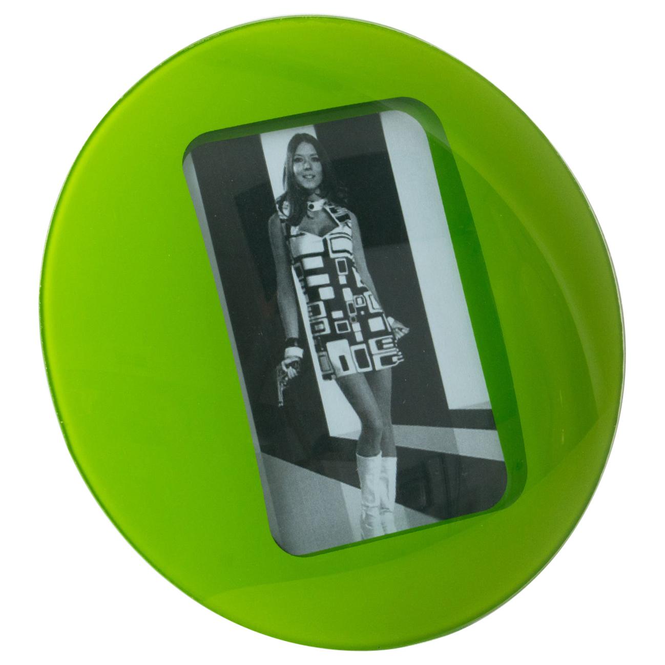 Space Age Green Glass Picture Frame