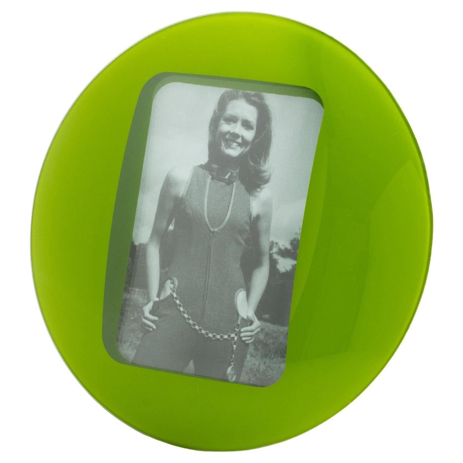 Space Age Green Glass Picture Frame For Sale