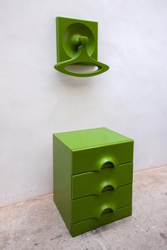 Cómoda "Quadro" verde Space Age de Jurgen Lange para Schönbuch, años 70