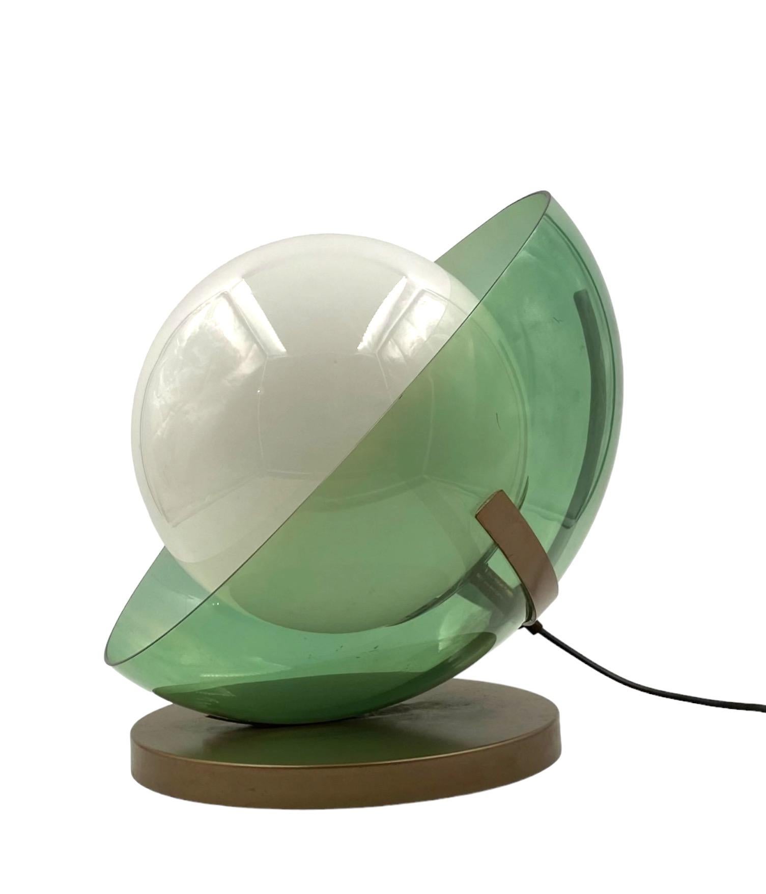 Space Age green table lamp, Stilux Italy, 1970s For Sale 4