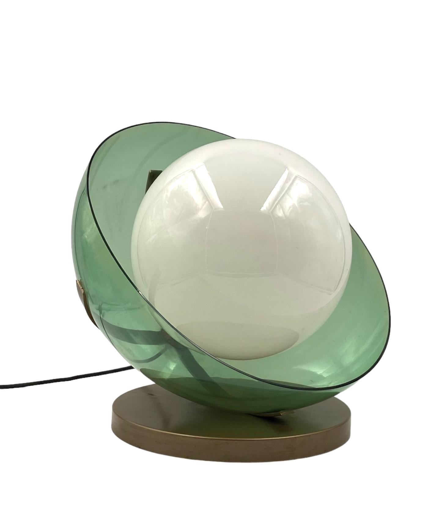 Space Age green table lamp, Stilux Italy, 1970s For Sale 11
