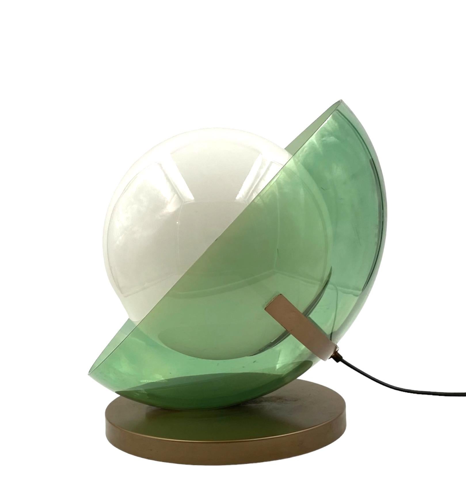 Late 20th Century Space Age green table lamp, Stilux Italy, 1970s For Sale