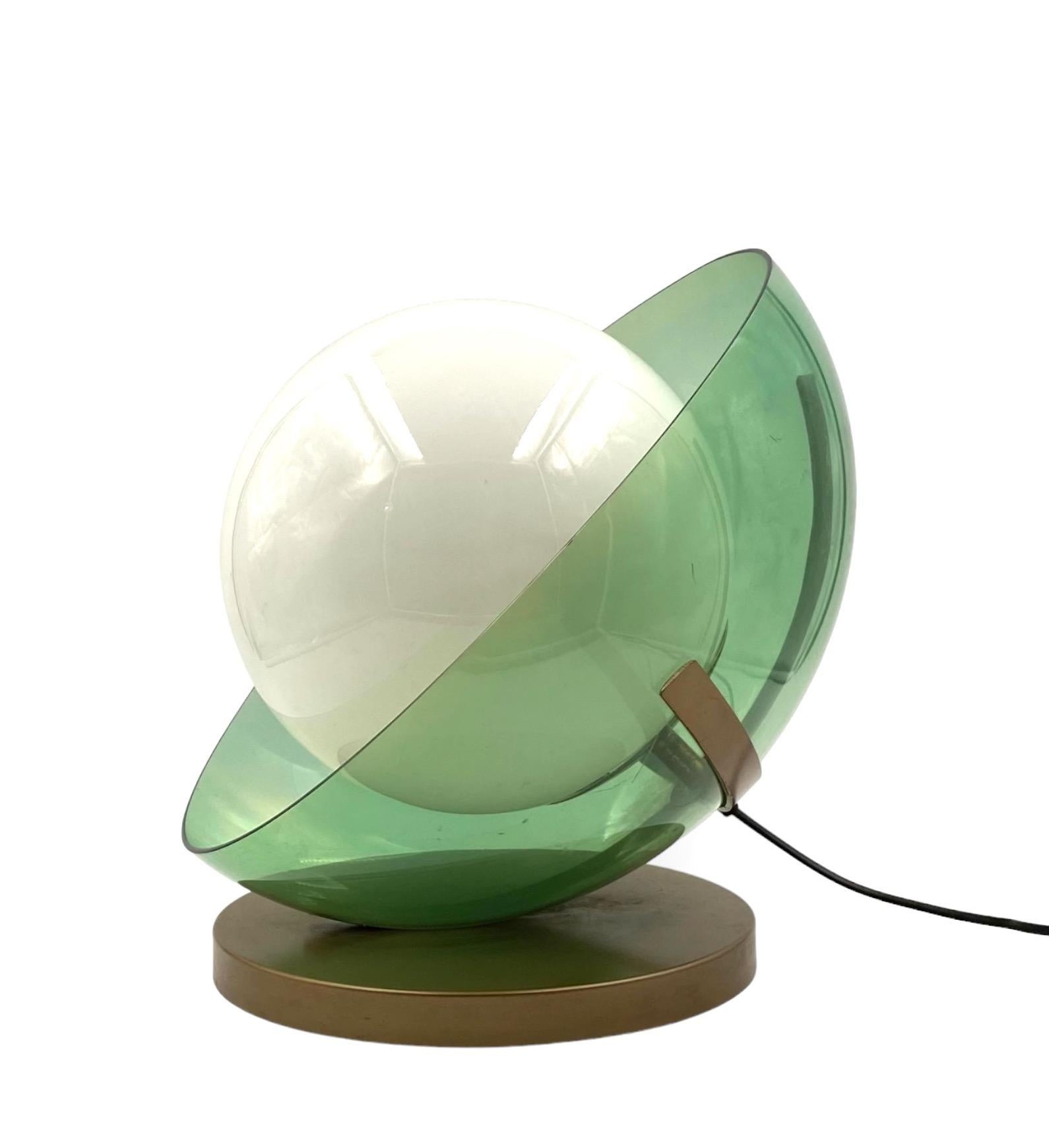 Space Age green table lamp, Stilux Italy, 1970s For Sale 1