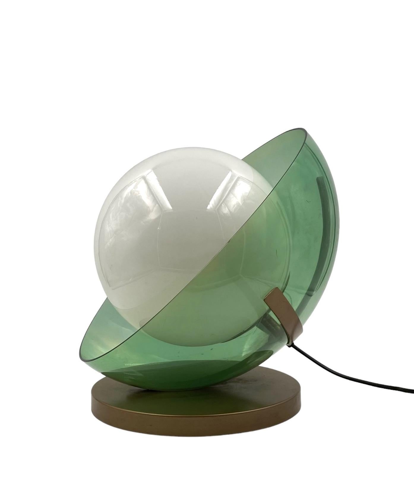 Space Age green table lamp, Stilux Italy, 1970s For Sale 3