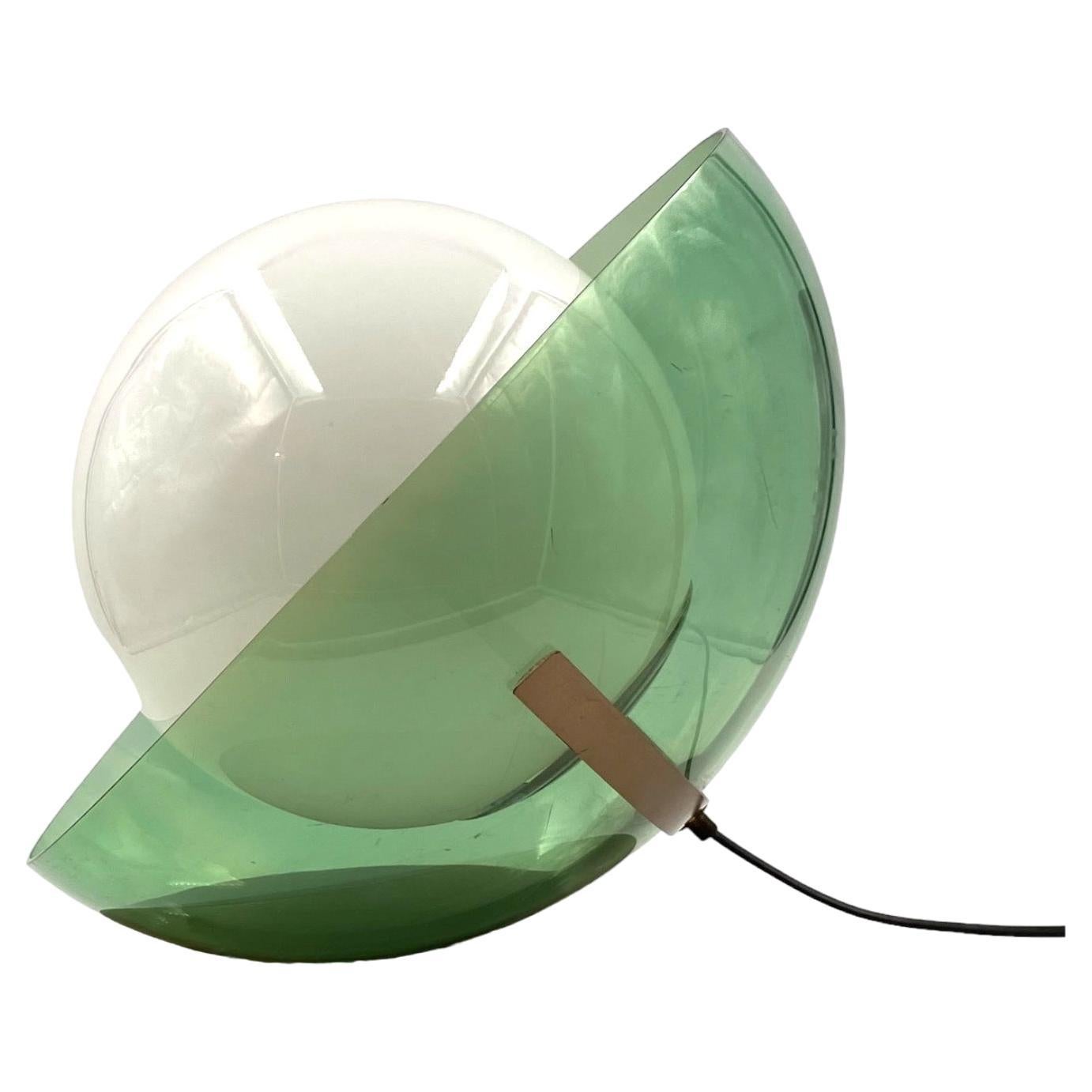 Space Age green table lamp, Stilux Italy, 1970s For Sale