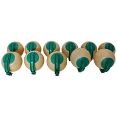Space Age Green Vintage Outdoor Plastic Globe Wall Lamps by Guzzini, 1970s Italy