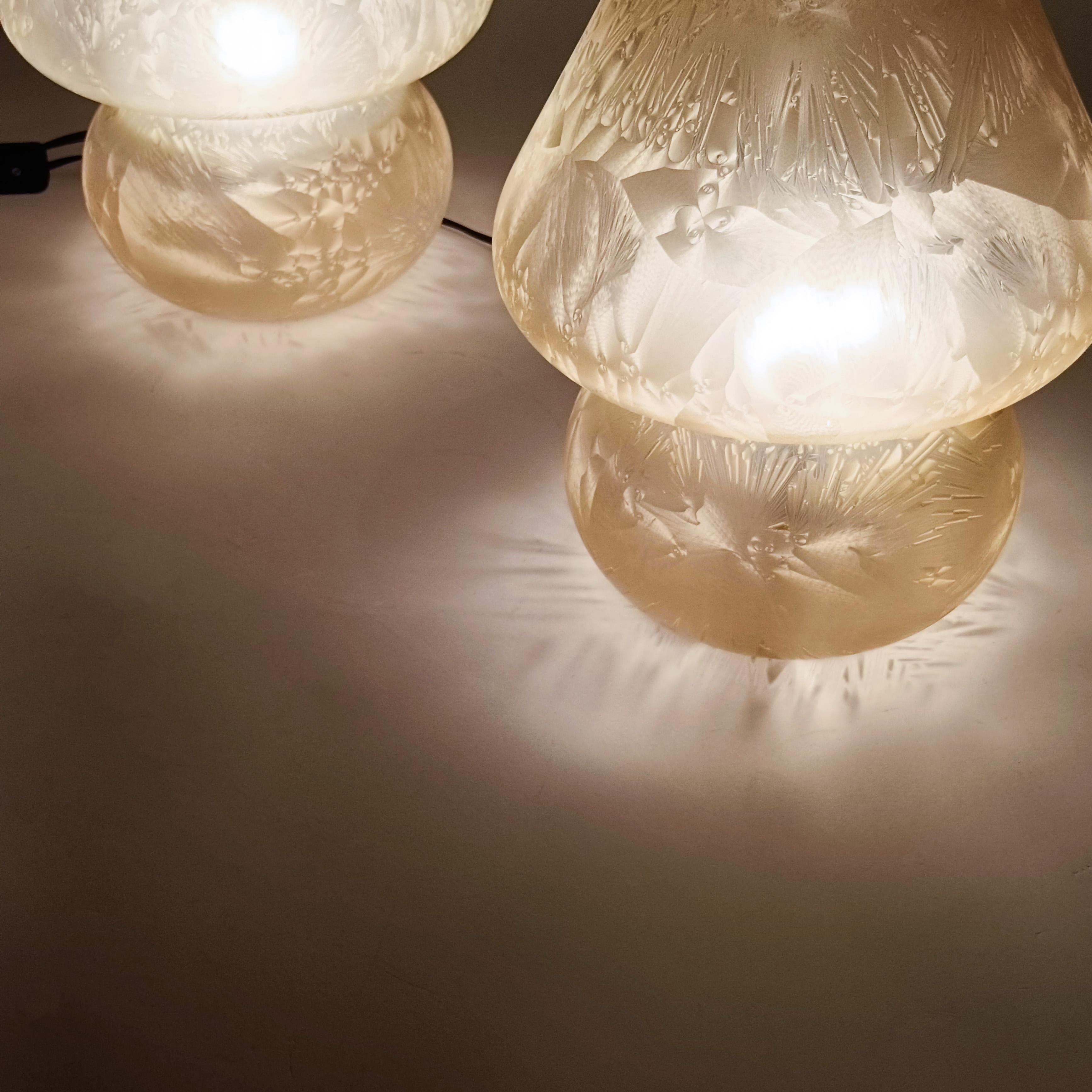 L'âge de l'espace. Lampes de table en verre soufflé à la main, Italie, 1970 en vente 1