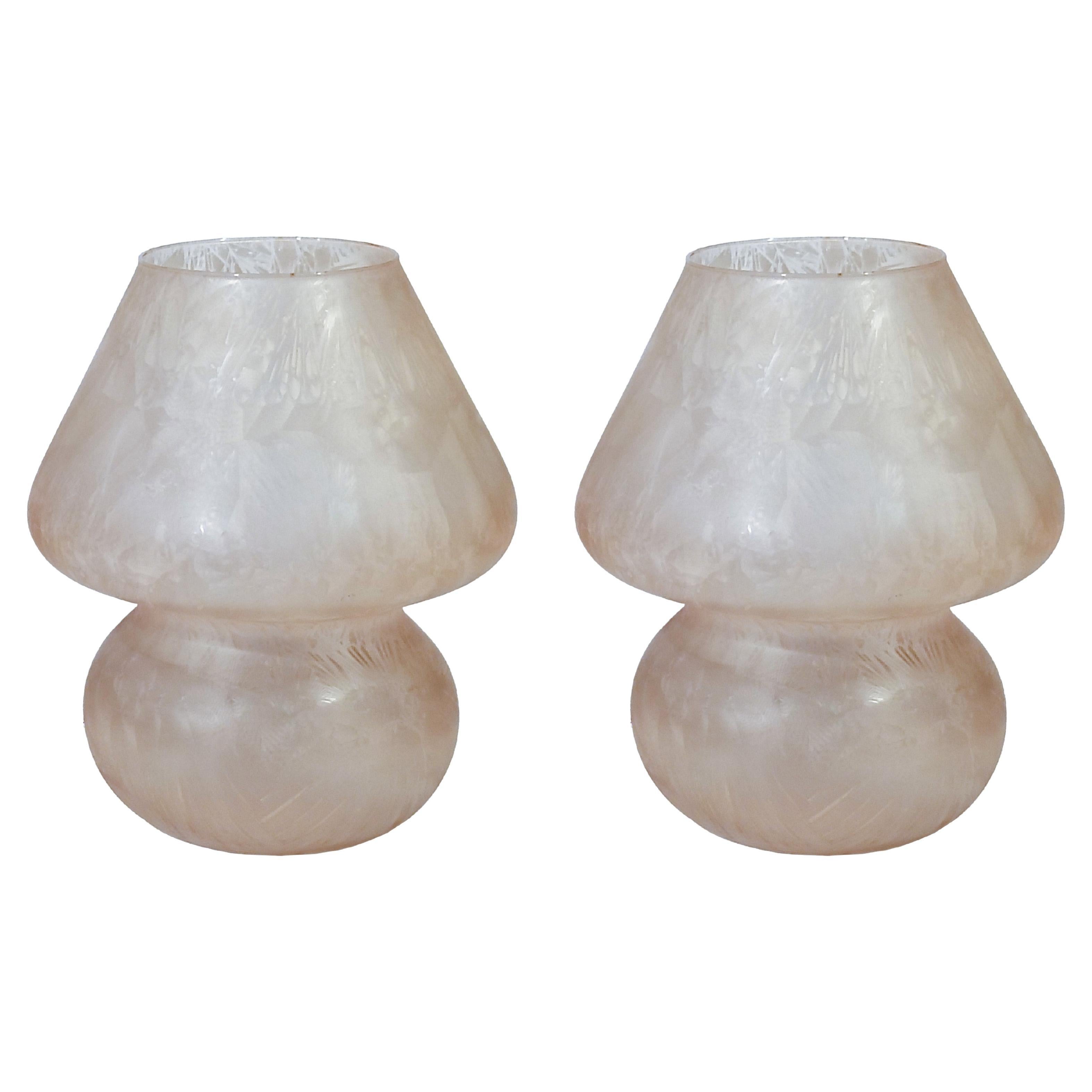 L
âge de l
espace. Lampes de table en verre soufflé à la main, Italie, 1970 en vente