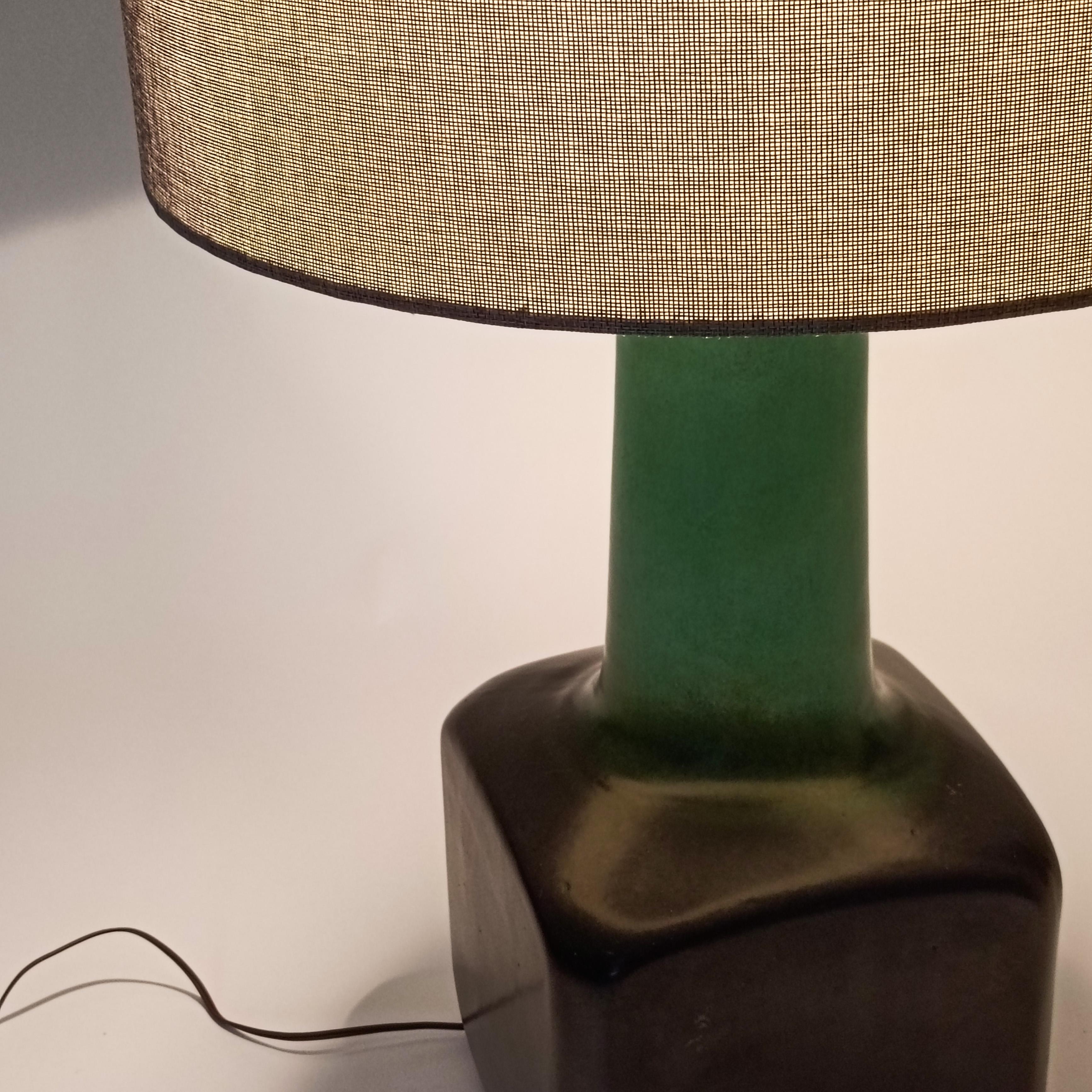 Space Age. Huge handmade ceramic table lamp by Cases, Spain, 1960s In Good Condition For Sale In SANT ADRIÀ DE BESÒS, ES