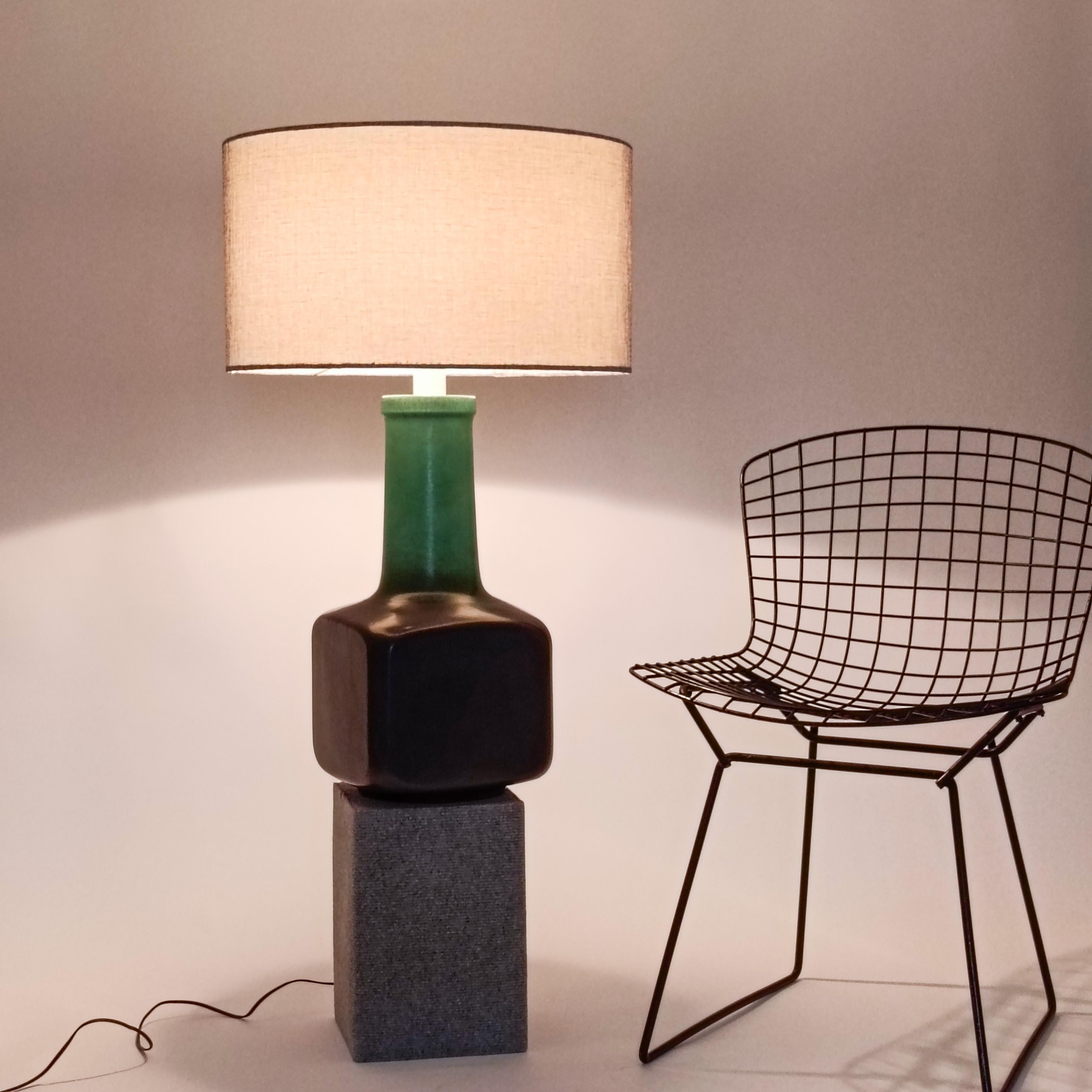 Mid-20th Century Space Age. Huge handmade ceramic table lamp by Cases, Spain, 1960s For Sale