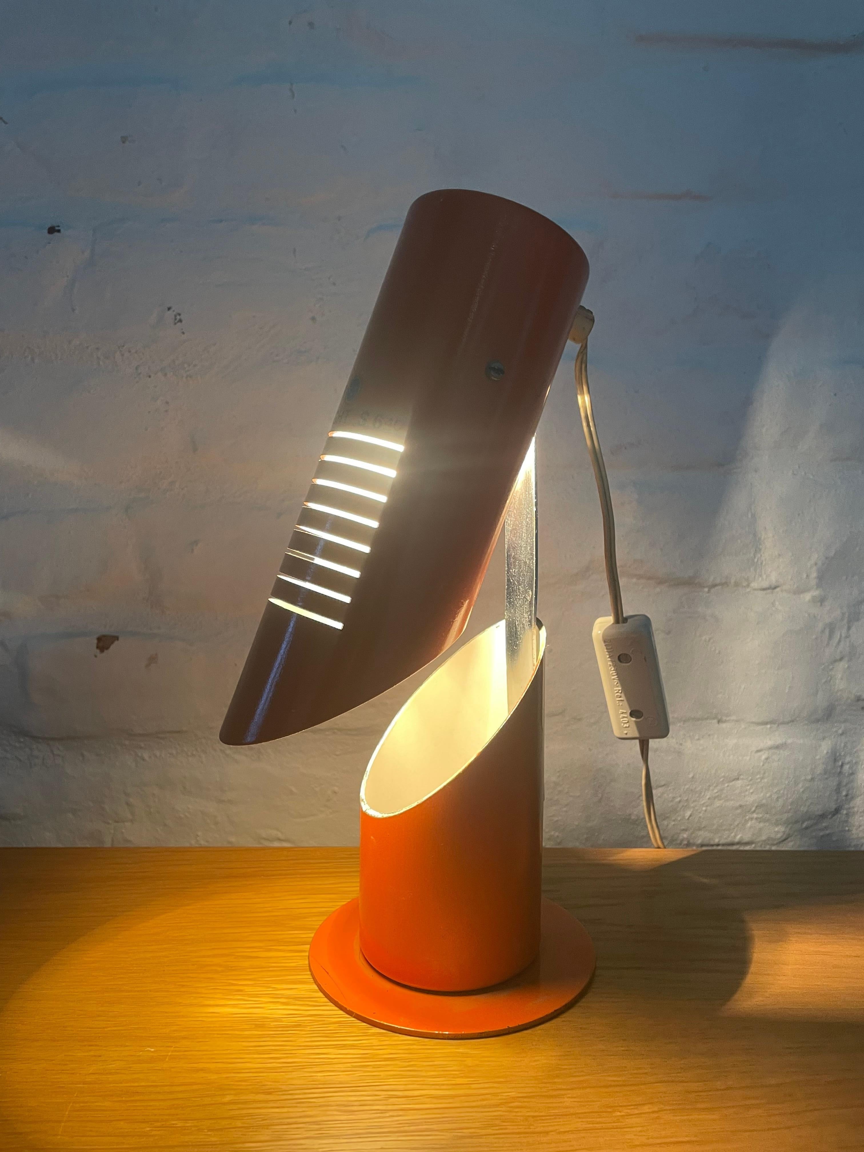 Enameled Space Age Hungarian Table Lamp by Szarvasi, 1970s